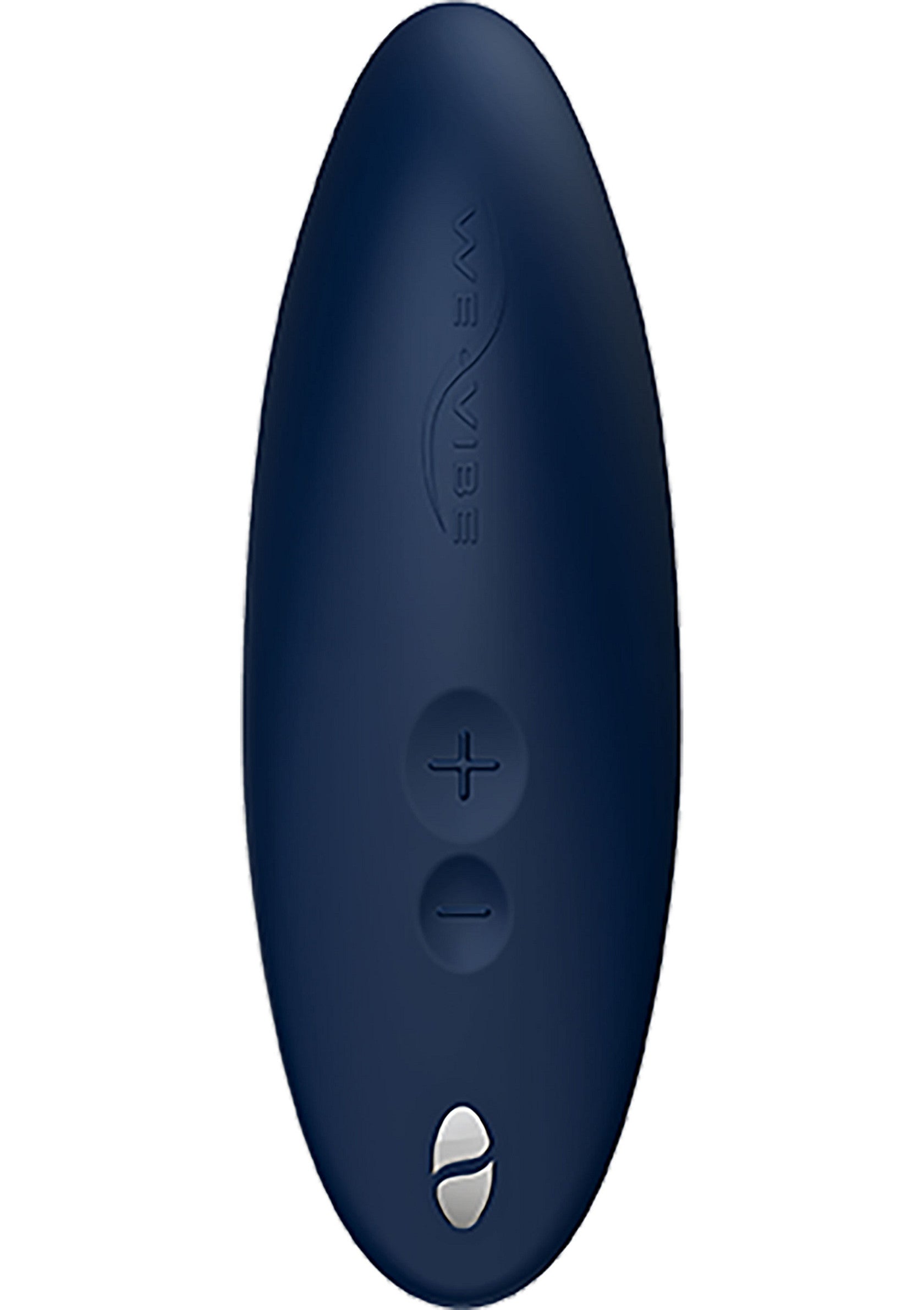 Vibrateur We-Vibe Tango X bleu marine pour le plaisir personnel.; We-Vibe Tango X vibrator in marineblauw voor persoonlijk plezier.; Navy blue We-Vibe Tango X vibrator for personal pleasure.