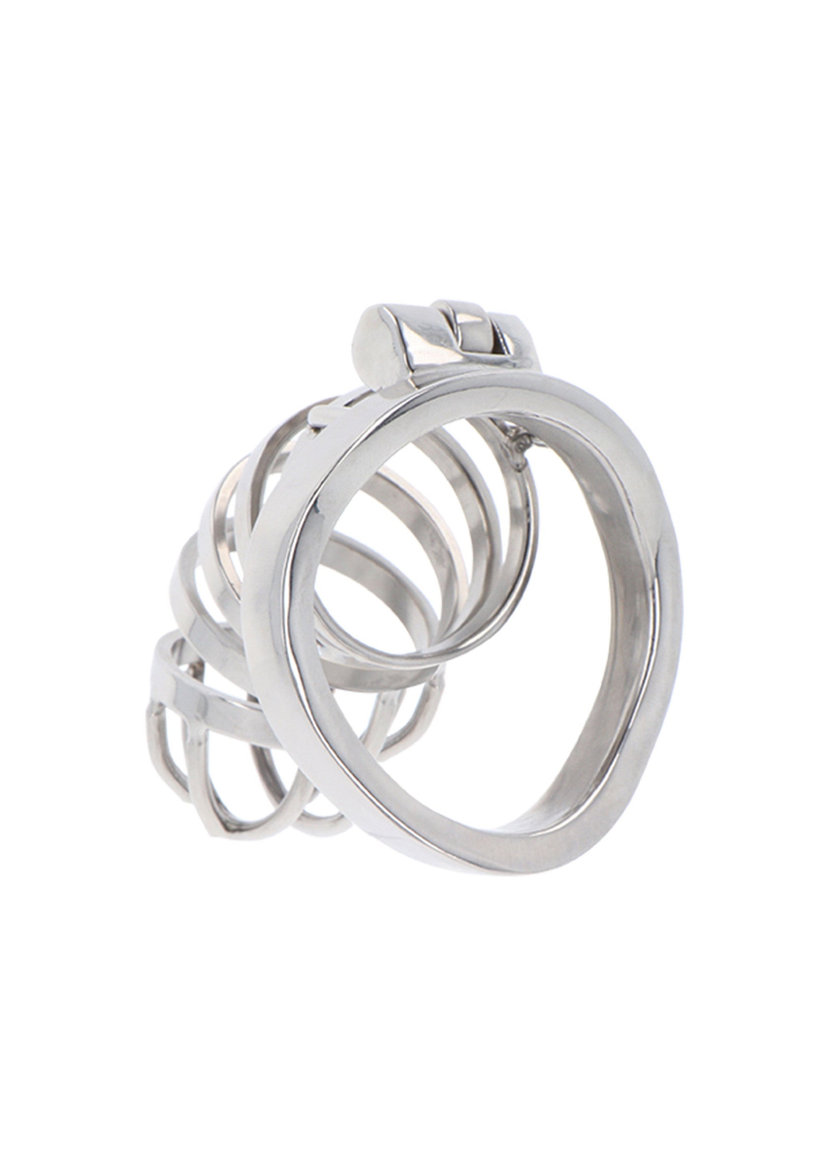 Cages de chasteté masculines en acier inoxydable pour le contrôle et le plaisir.; Roestvrijstalen kuisheidskooien voor mannen, voor controle en plezier.; Stainless steel male chastity cages for control and pleasure.