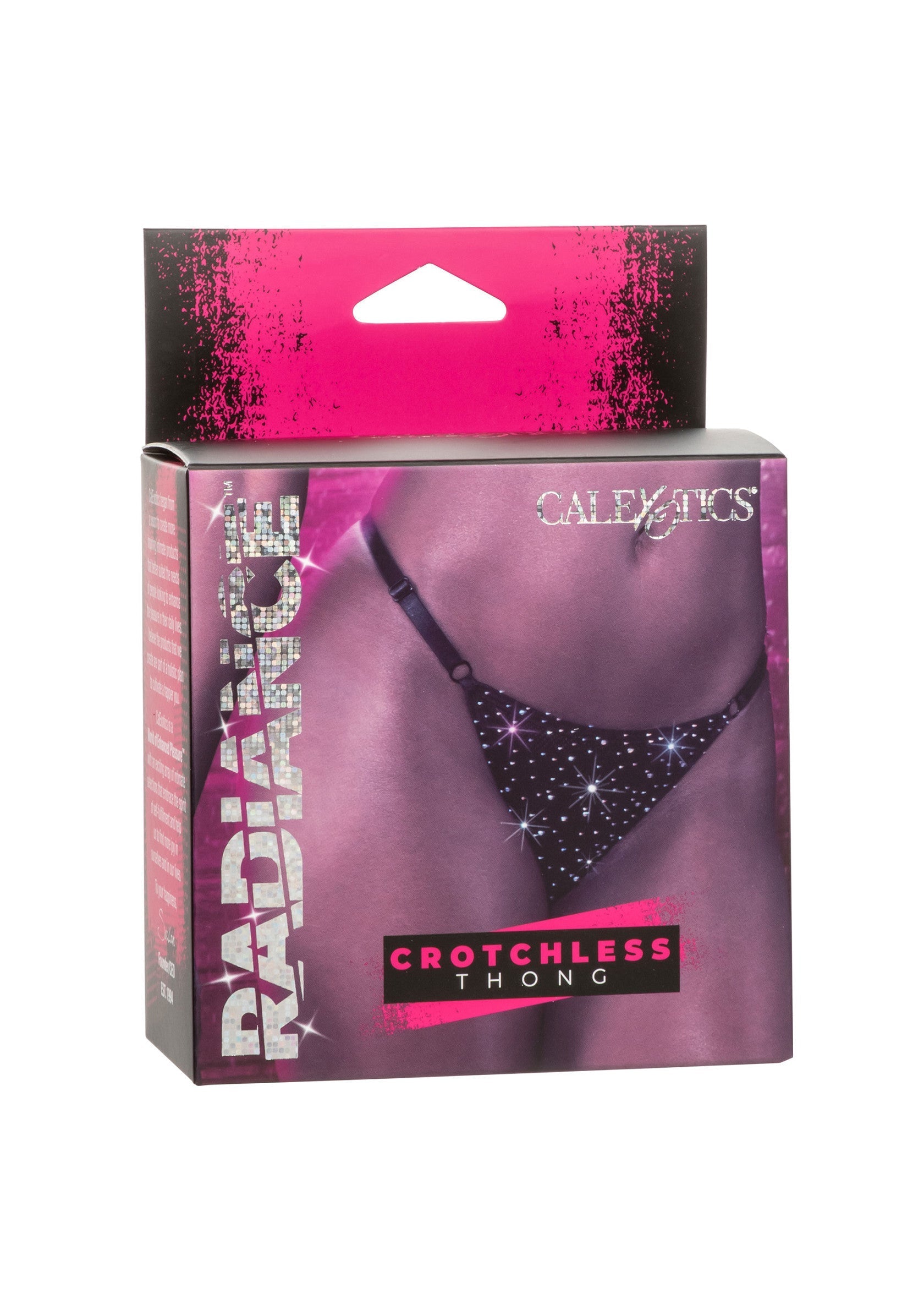 String ouvert Calexotics Radiance : confort et séduction garantis. Découvrez notre collection de lingerie coquine !; Calexotics Radiance string zonder kruisje: comfort en verleiding gegarandeerd. Ontdek onze collectie ondeugende lingerie!; Calexotics Radiance crotchless thong: guaranteed comfort and seduction. Discover our collection of naughty lingerie!