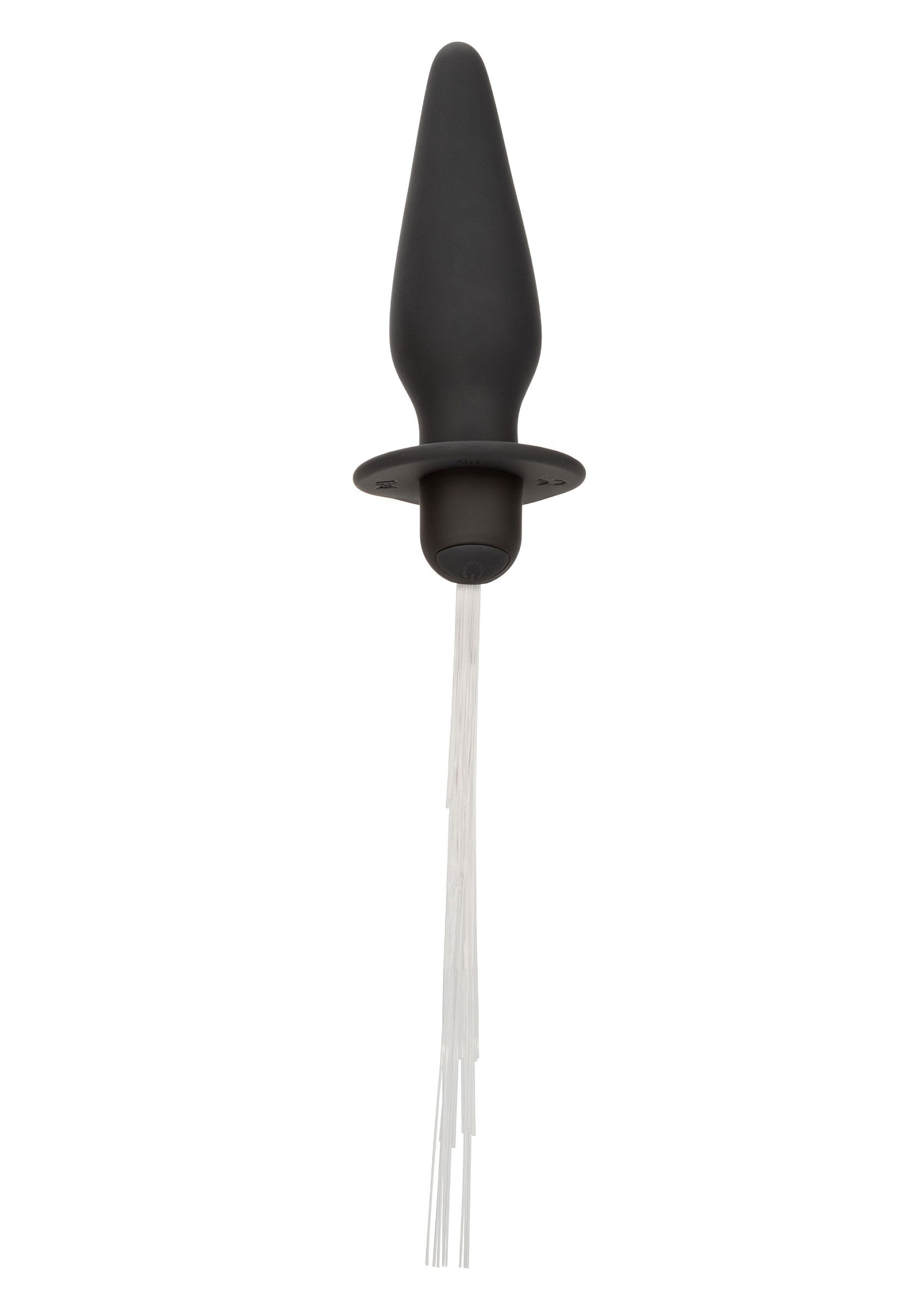 Plug anal noir avec des franges blanches. Plaisir et sensations garanties !; Zwarte anaal plug met witte franjes. Plezier en gevoelens gegarandeerd!; Black anal plug with white fringes. Pleasure and sensations guaranteed!