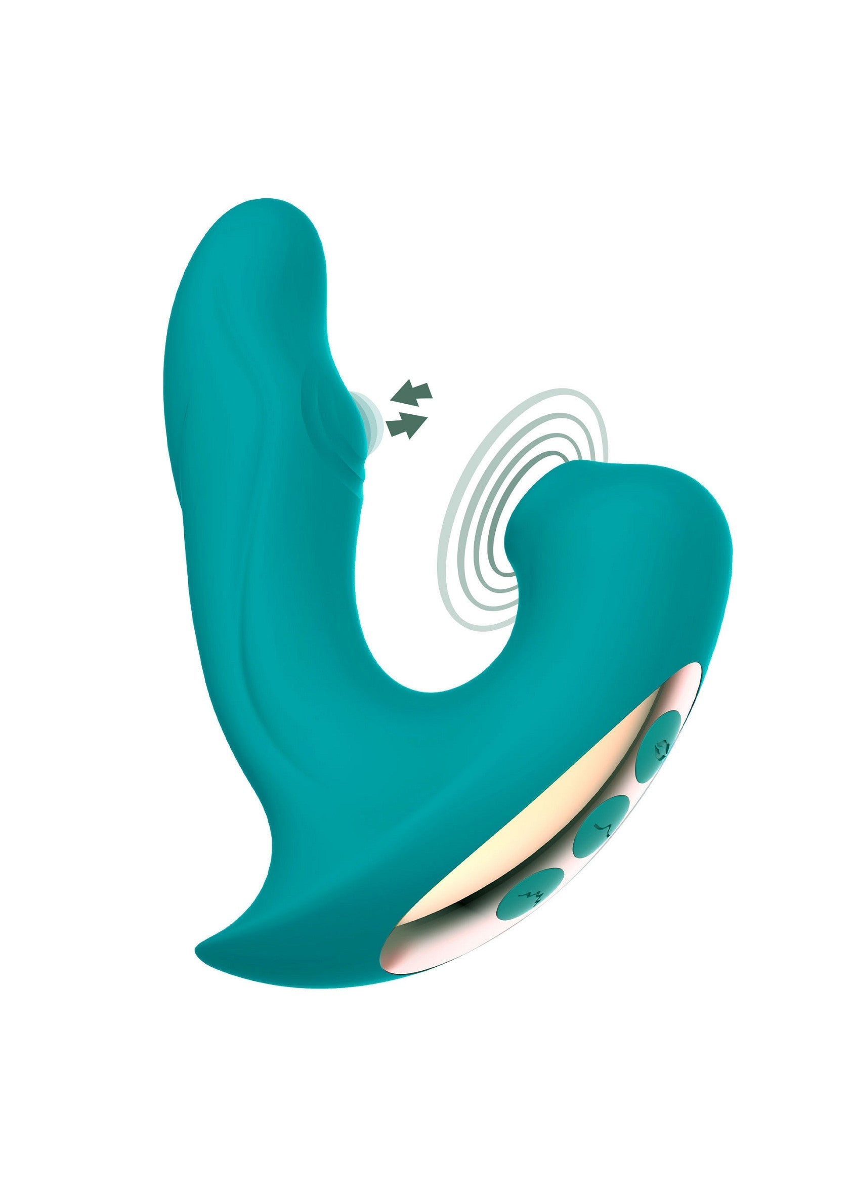 Masseur personnel turquoise avec vibrations et différentes intensités pour une expérience sensorielle unique.; Turquoise persoonlijke stimulator met trillingen en verschillende intensiteiten voor een unieke zintuiglijke ervaring.; Teal personal massager with vibrations and different intensities for a unique sensory experience.