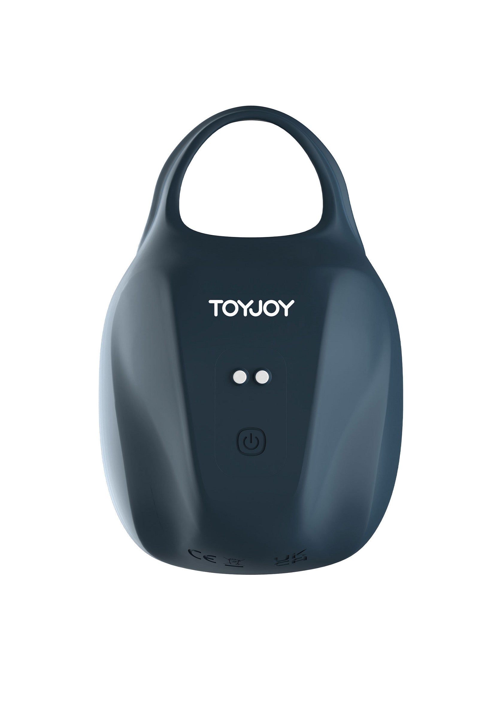 Gadget ToyJoy bleu marine avec poignée pour plus de plaisir.; Donkerblauwe ToyJoy gadget met handvat voor extra plezier.; Navy blue ToyJoy gadget with handle for extra pleasure.