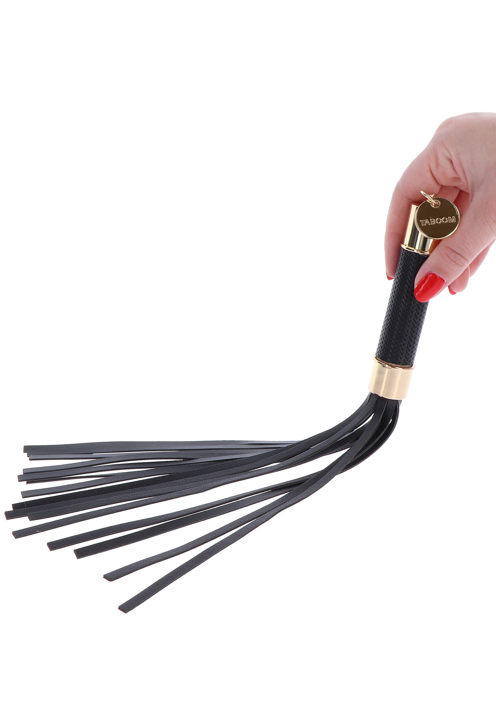 Cravache noire de luxe pour adultes. Jeu de rôle et plaisir garanti.; Luxe zwarte zweep voor volwassenen. Rollenspel en plezier gegarandeerd.; Luxury black flogger for adults. Role play and fun guaranteed.
