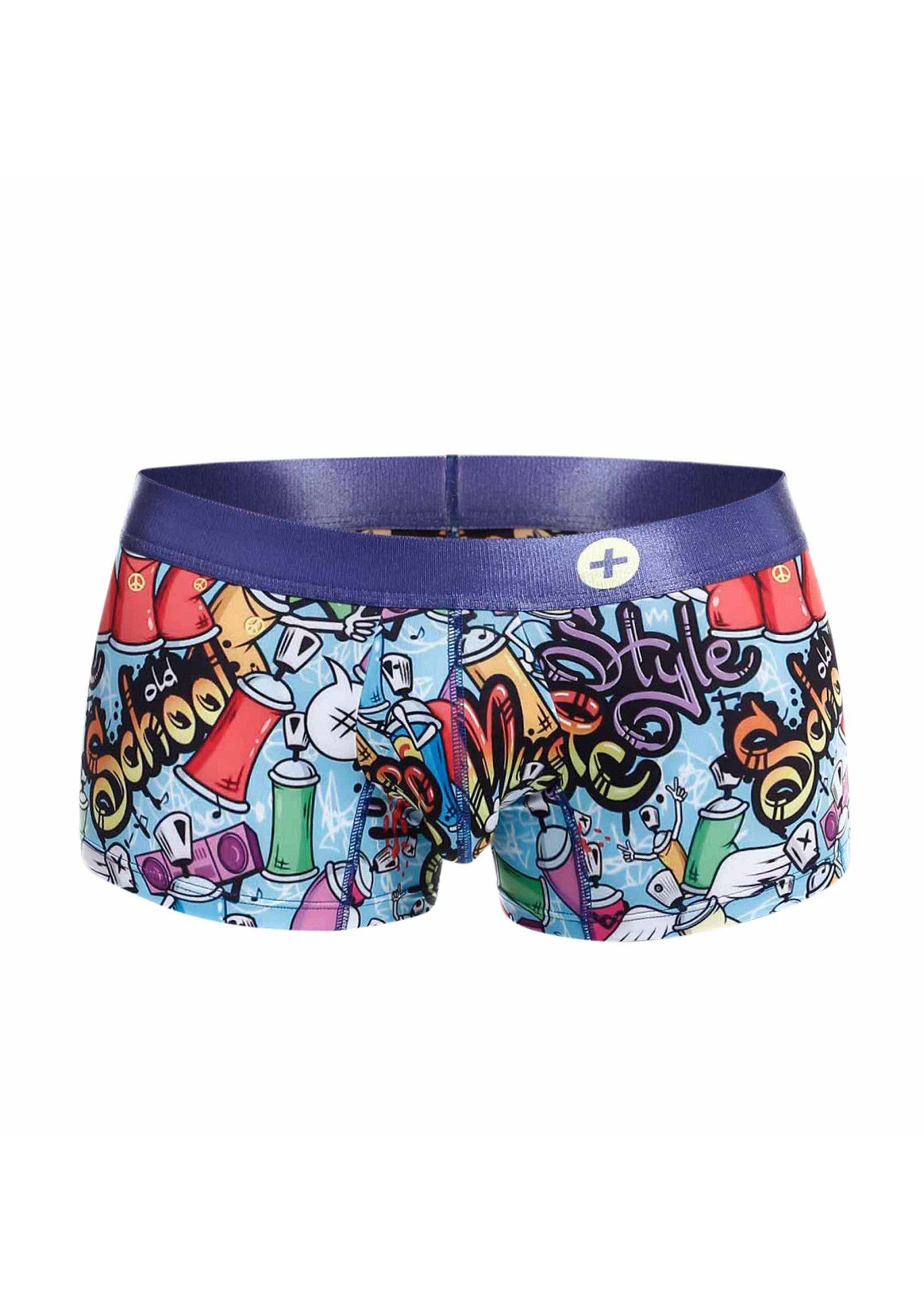 Boxer pour homme avec motif graffiti coloré. Confortable et original pour un look unique.; Boxershort voor heren met kleurrijk graffitimotief. Comfortabel en uniek voor een opvallende look.; Men's boxer briefs with a colorful graffiti pattern. Comfortable and unique for a standout look.