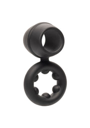 Anneau pénien noir texturé pour un plaisir accru.; Getextureerde zwarte penisring voor extra plezier.; Textured black cock ring for enhanced pleasure.