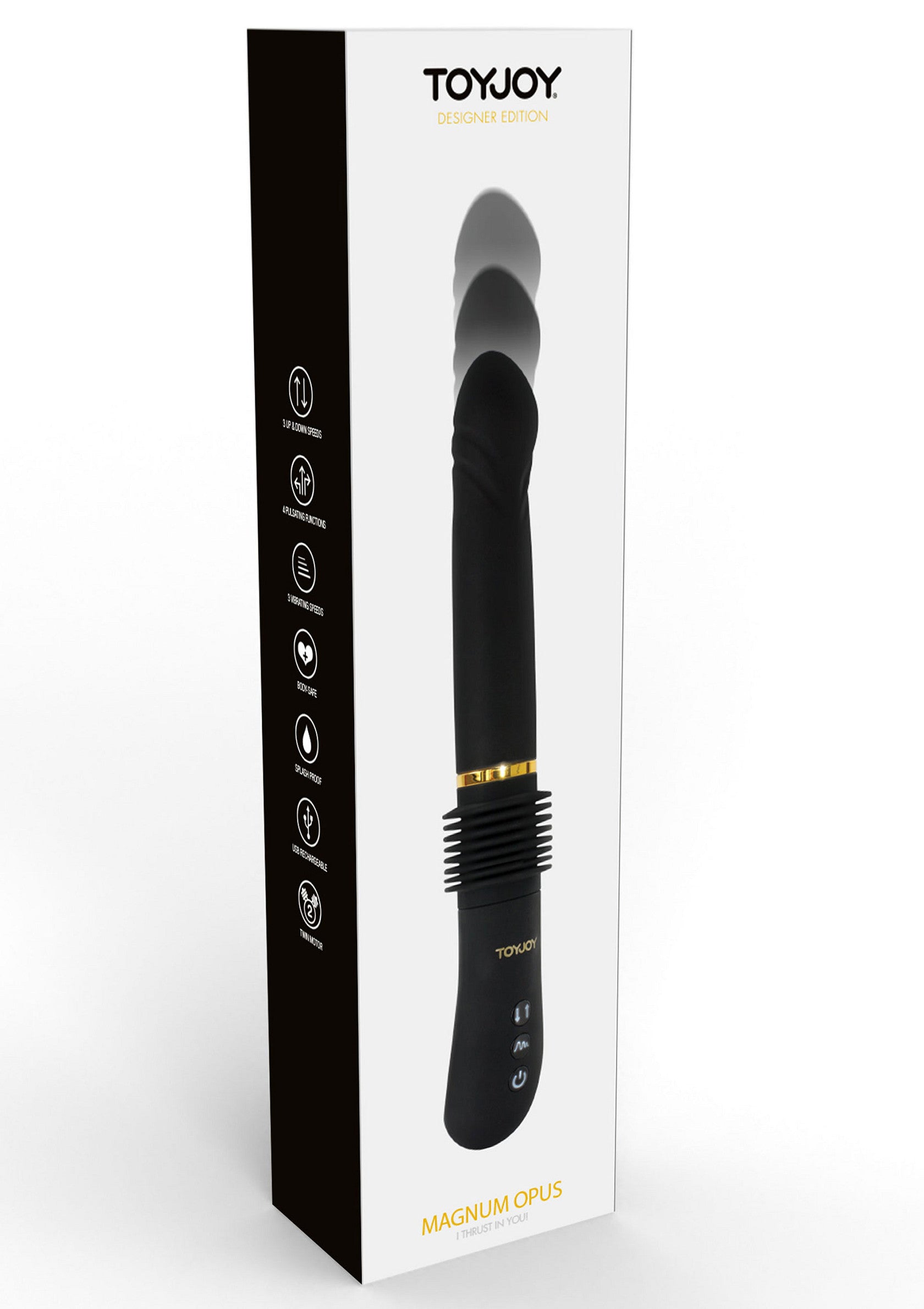 ToyJoy Magnum Opus : vibromasseur design pour des sensations intenses. Découvrez le plaisir ultime dès maintenant !; ToyJoy Magnum Opus: design vibrator voor intense sensaties. Ontdek nu ultiem plezier!; ToyJoy Magnum Opus: designer vibrator for intense sensations. Discover ultimate pleasure now!