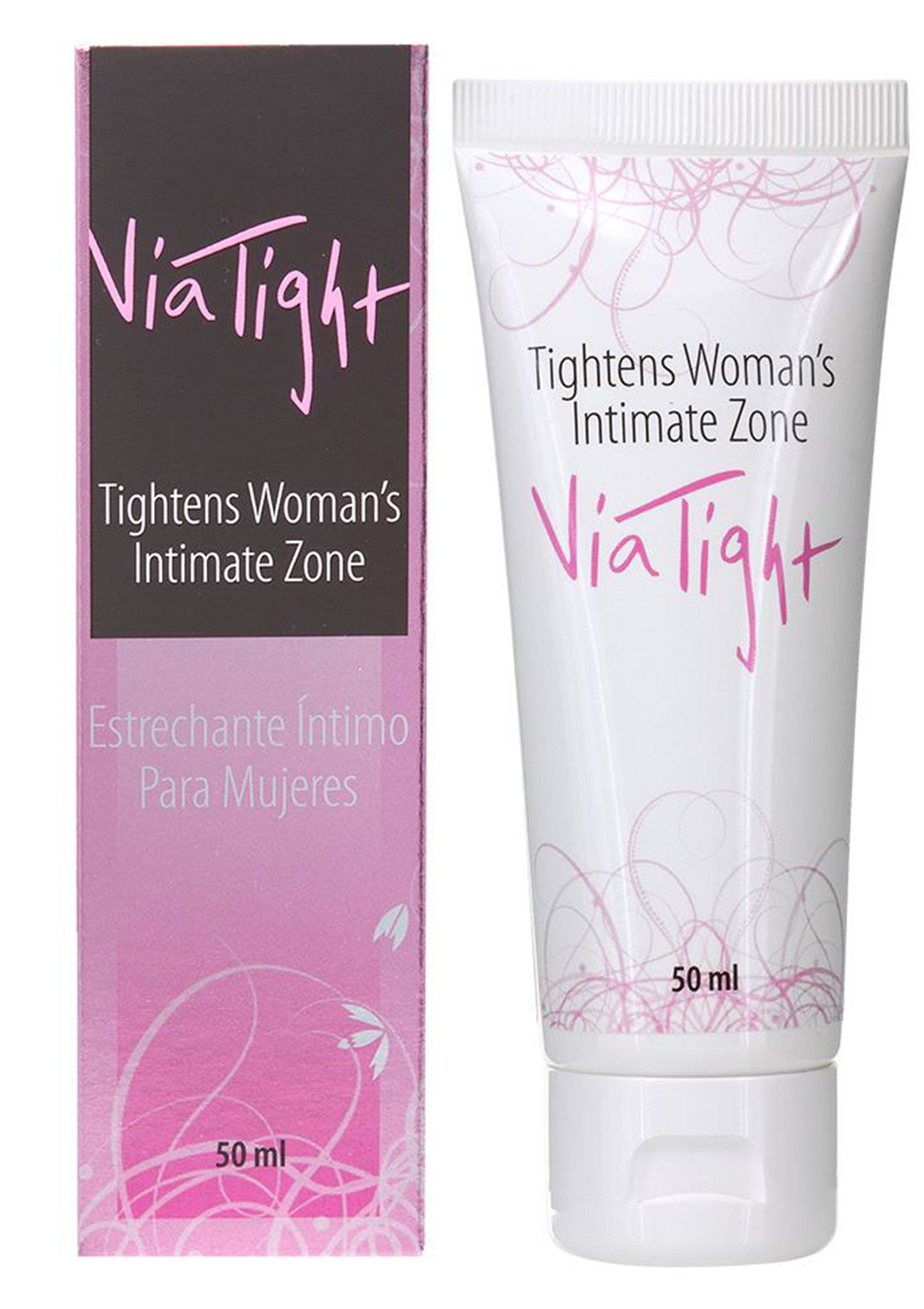 ViaTight : Crème pour resserrer la zone intime féminine. 50ml. Améliorez votre intimité et votre confiance en vous.; ViaTight: Crème om de intieme zone van de vrouw te verstrakken. 50ml. Verbeter uw intimiteit en zelfvertrouwen.; ViaTight: Cream to tighten woman's intimate zone. 50ml. Enhance intimacy and confidence. 
