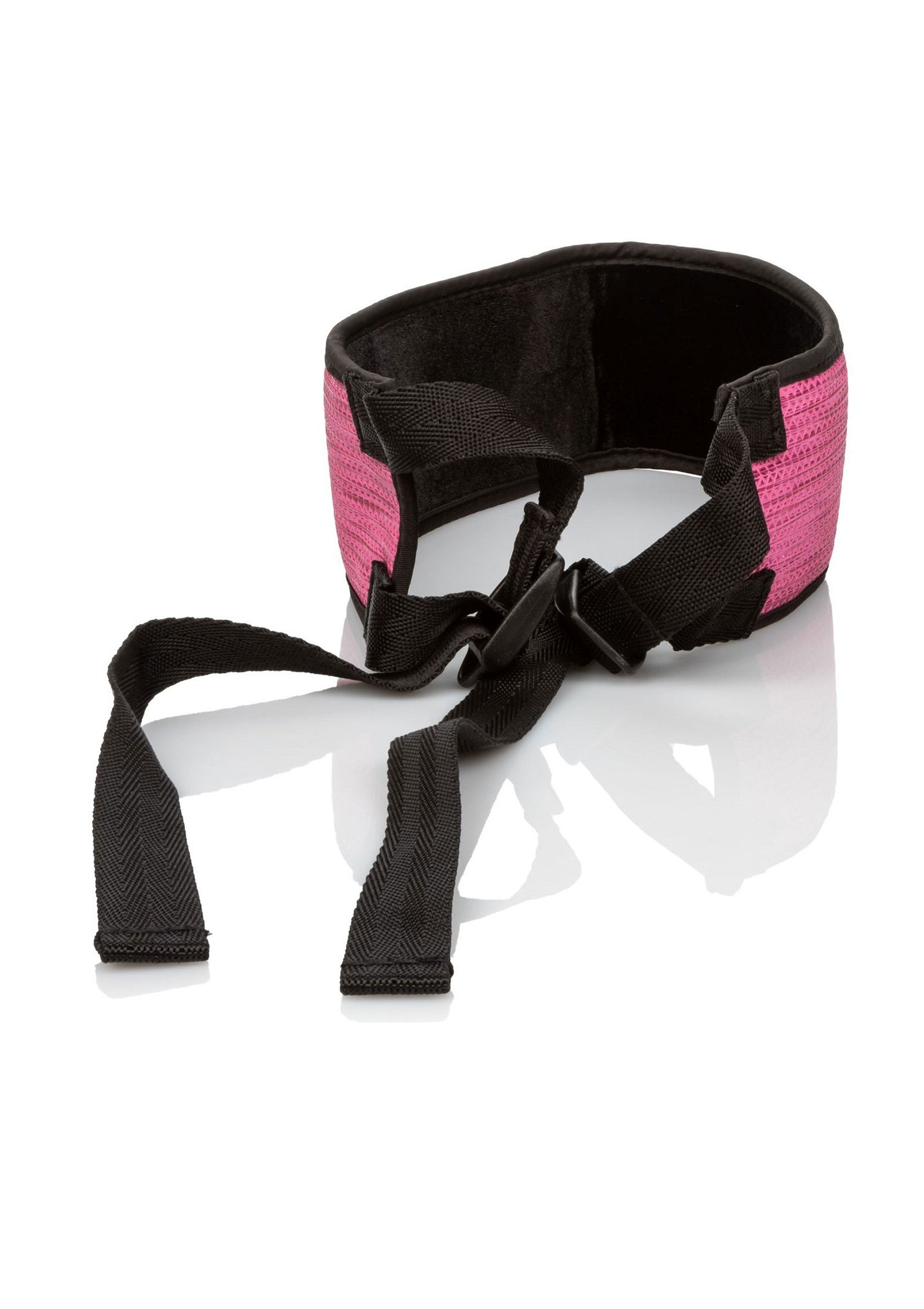 Ceinture de soutien rose et noire pour un confort optimal et un maintien sûr.; Roze en zwarte steunband voor optimaal comfort en een veilige ondersteuning.; Pink and black support belt for optimal comfort and secure support.
