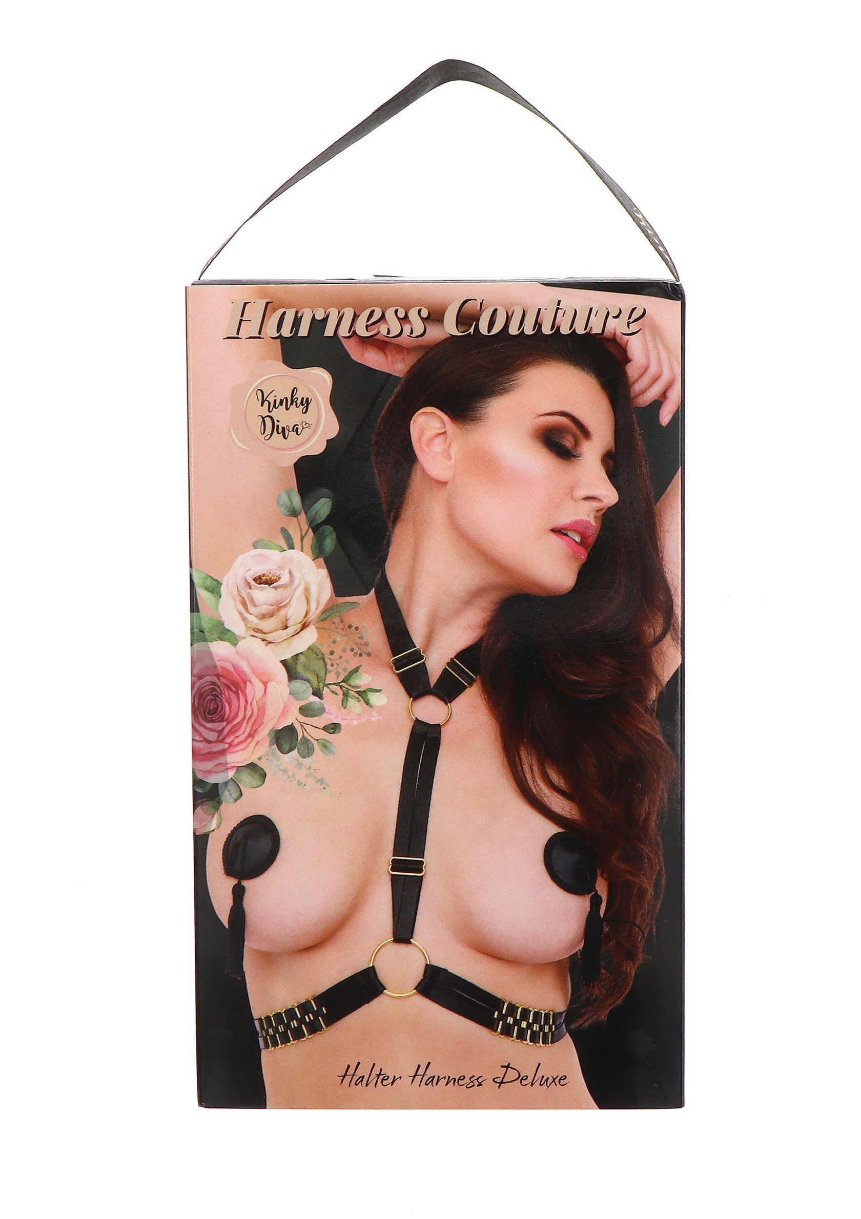 Harnais Halter Deluxe Kinky Diva Couture. Lingerie sexy, harnais ajustable pour un look coquin et élégant. ; Kinky Diva Couture Halter Harnas Deluxe. Sexy lingerie, verstelbaar harnas voor een ondeugende en elegante look.; Kinky Diva Couture Halter Harness Deluxe. Sexy lingerie, adjustable harness for a naughty and elegant look.