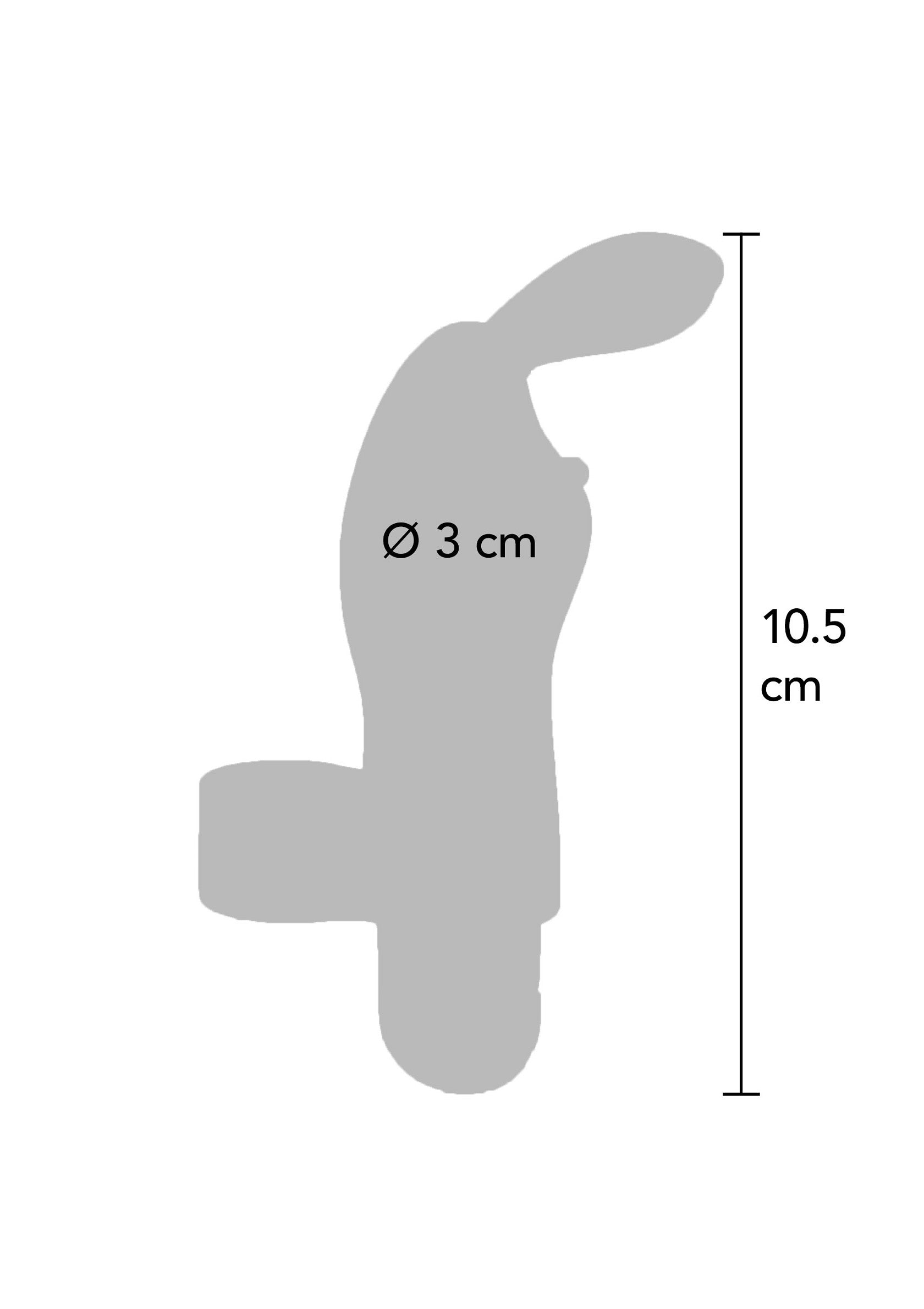 Schéma technique d'un accessoire inconnu, 10.5cm de haut et 3cm de diamètre.; Technische tekening van een onbekend accessoire, 10,5 cm hoog en 3 cm in diameter.; Technical drawing of an unknown accessory, 10.5cm tall and 3cm in diameter.