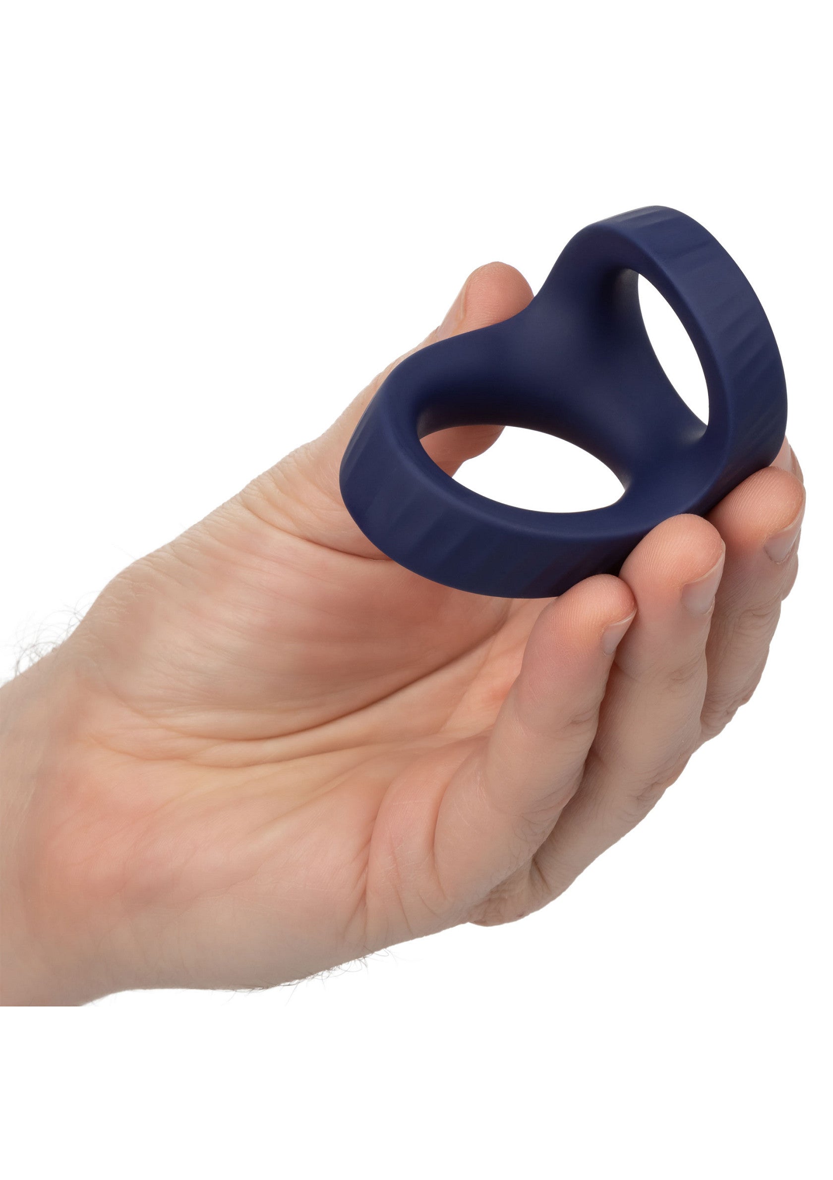 Anneau pénien bleu marine en silicone, pour plus de plaisir et une érection plus dure.; Marineblauwe penisring van siliconen, voor meer plezier en een hardere erectie.; Navy blue silicone cock ring, for extra pleasure and a harder erection.