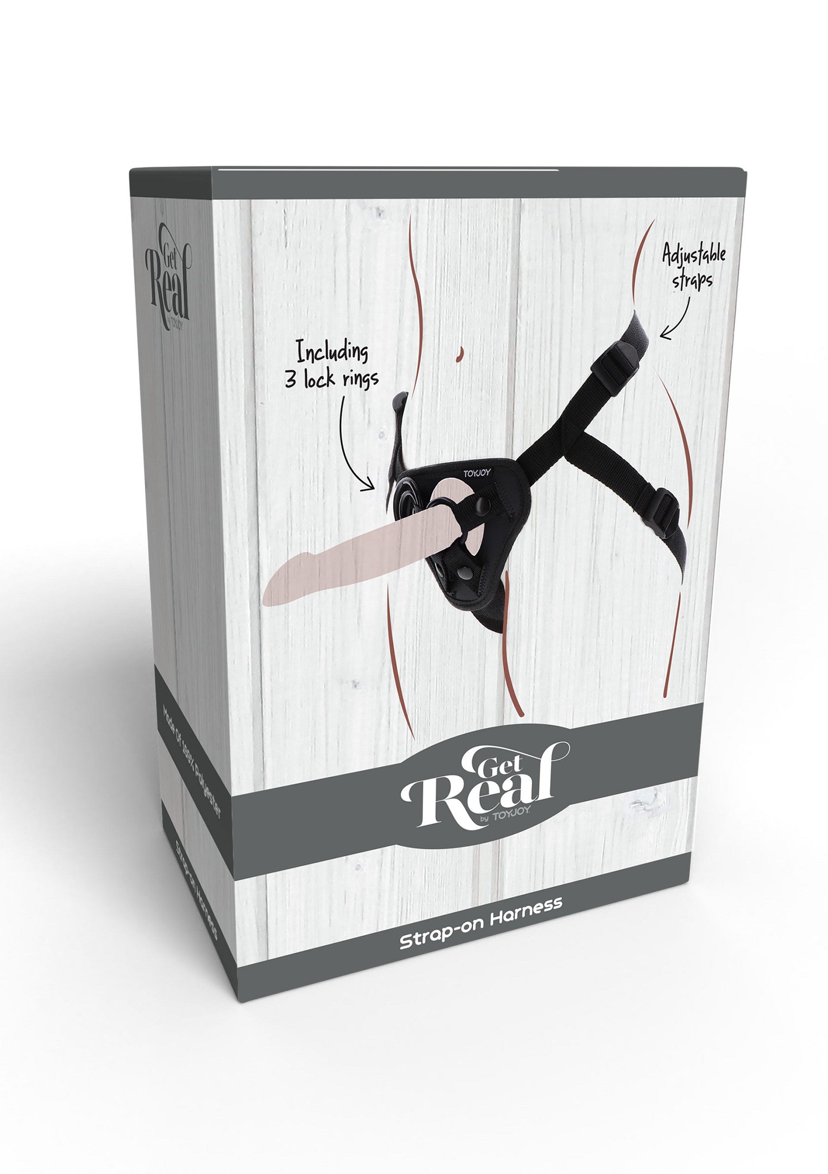 Harnais Strap-on Get Real avec sangles réglables et 3 anneaux de verrouillage pour une fixation sûre. Explorez le plaisir sans limites.; Get Real Strap-on Harnas met verstelbare bandjes en 3 slotringen voor een veilige bevestiging. Ontdek grenzeloos plezier.; Get Real Strap-on Harness with adjustable straps and 3 lock rings for secure attachment. Explore limitless pleasure.