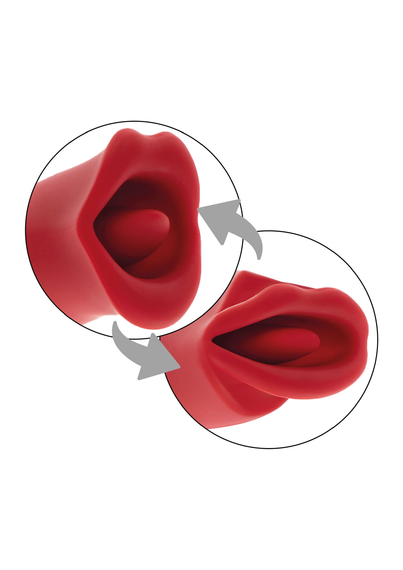Manchon de plaisir en forme de lèvres rouges pour des sensations intenses et excitantes.; Genotsmasturbator in de vorm van rode lippen voor intense en opwindende sensaties.; Pleasure stroker shaped like red lips for intense and exciting sensations.