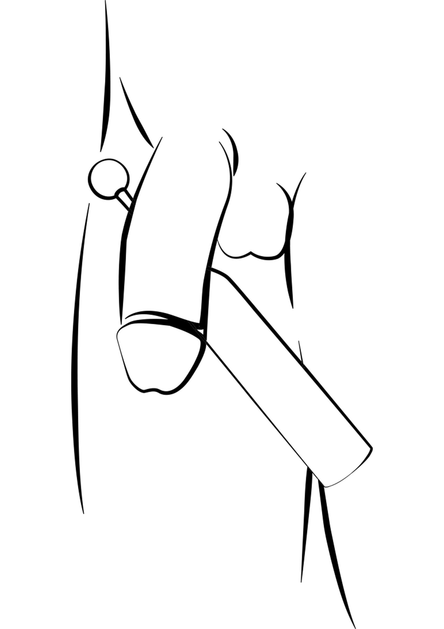 Croquis stylisé d'un pénis avec un piercing. Idéal pour affiches ou impressions sur t-shirts. Art érotique minimaliste.; Gestileerde schets van een penis met een piercing. Ideaal voor posters of T-shirt prints. Minimalistische erotische kunst.; Stylized sketch of a penis with a piercing. Great for posters or t-shirt prints. Minimalist erotic art.