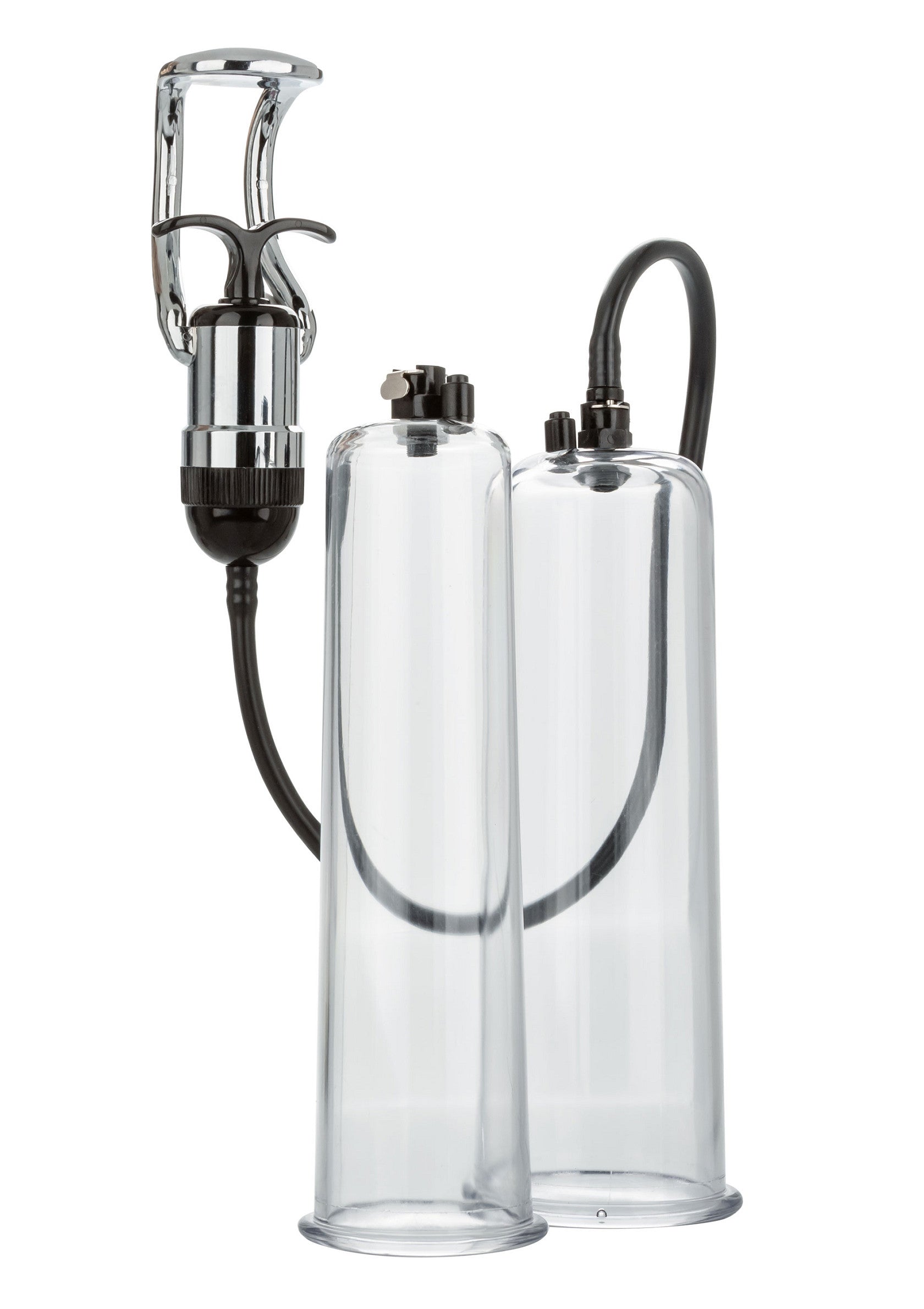 Kit de pompe à pénis transparente pour l'amélioration masculine.; Transparante penispomp set voor mannelijke verbetering.; Transparent penis pump set for male enhancement.