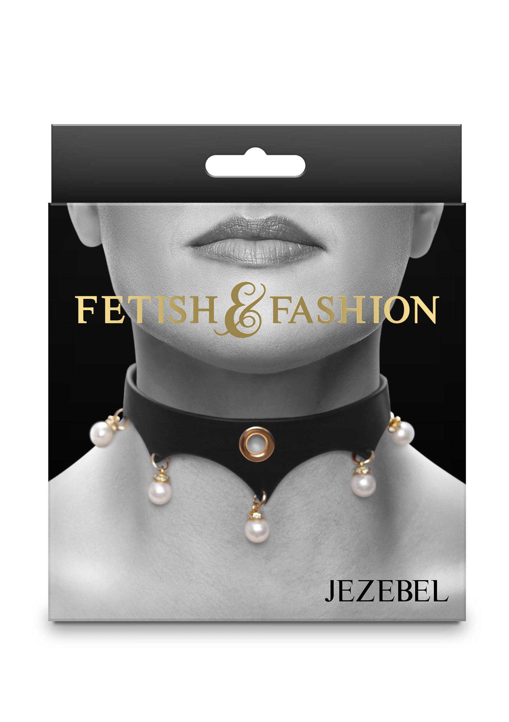 Collier Jezebel en cuir noir avec perles. Accessoire de mode fétiche élégant.; Jezebel zwarte leren halsband met parels. Stijlvol fetisj modeaccessoire.; Jezebel black leather choker with pearls. Stylish fetish fashion accessory.