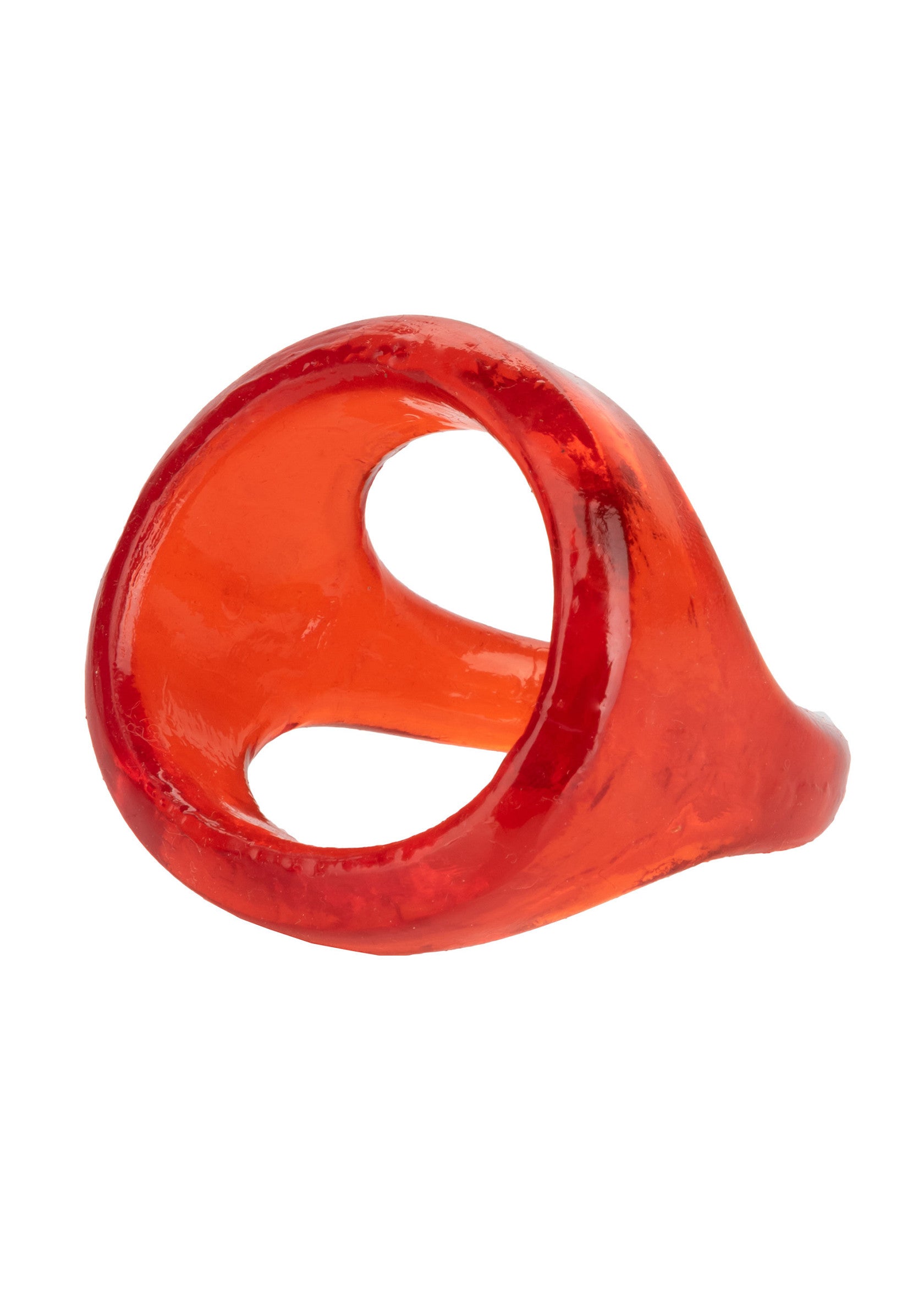 Bague rouge translucide design unique, bijou tendance pour une touche d'originalité.; Unieke, doorschijnende rode ring. Stijlvol sieraad voor een trendy look.; Unique translucent red ring. Stylish jewelry for a trendy look.