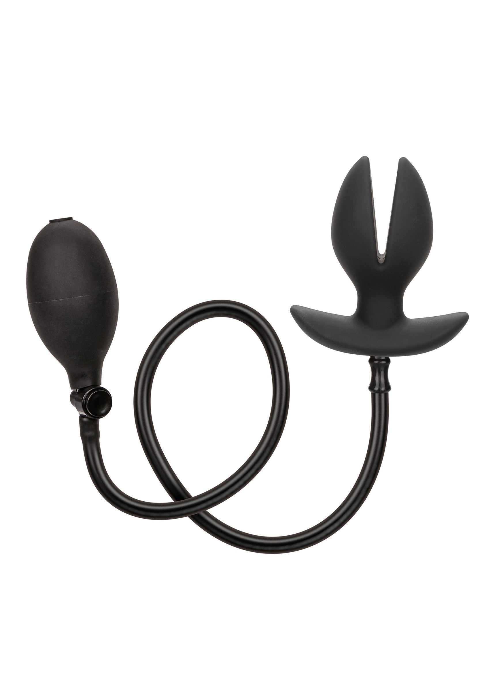 Plug anal gonflable noir avec pompe manuelle pour un plaisir intense.; Zwarte opblaasbare anale plug met handpomp voor intens genot.; Black inflatable anal plug with hand pump for intense pleasure.
