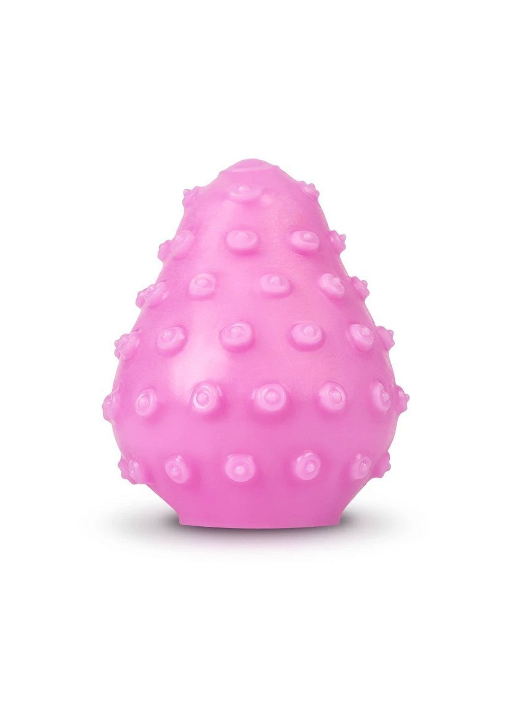 Jouet pour chien rose en forme de poire avec picots pour le soulagement des gencives et la stimulation dentaire.; Roze peervormig hondenspeeltje met noppen voor tandvleesverzachting en tandstimulatie.; Pink pear-shaped dog toy with nubs for gum relief and teeth stimulation.