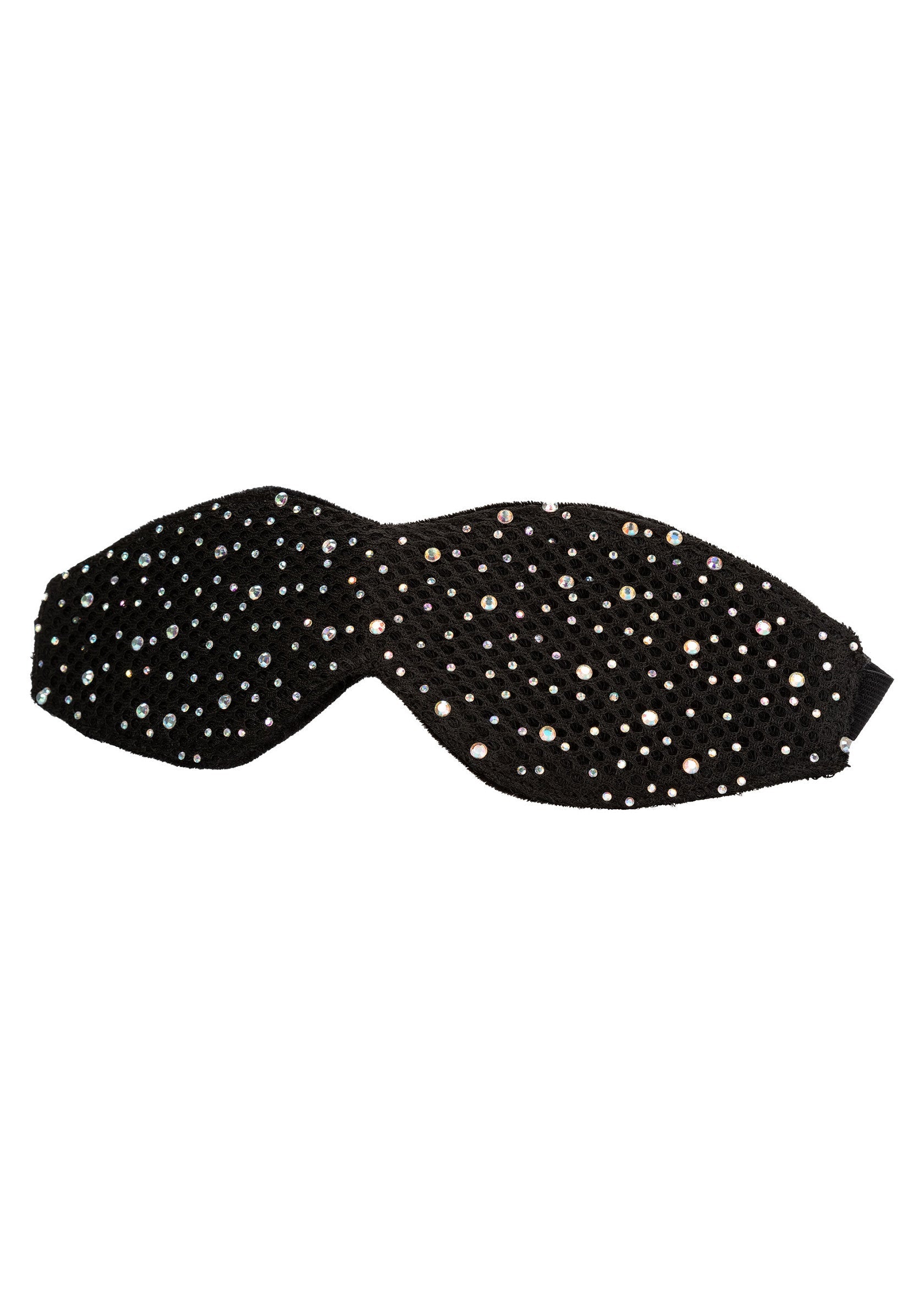 Masque de sommeil noir scintillant, idéal pour une nuit reposante.; Glitterend zwart slaapmasker, perfect voor een goede nachtrust.; Sparkly black sleep mask, perfect for a restful night's sleep.