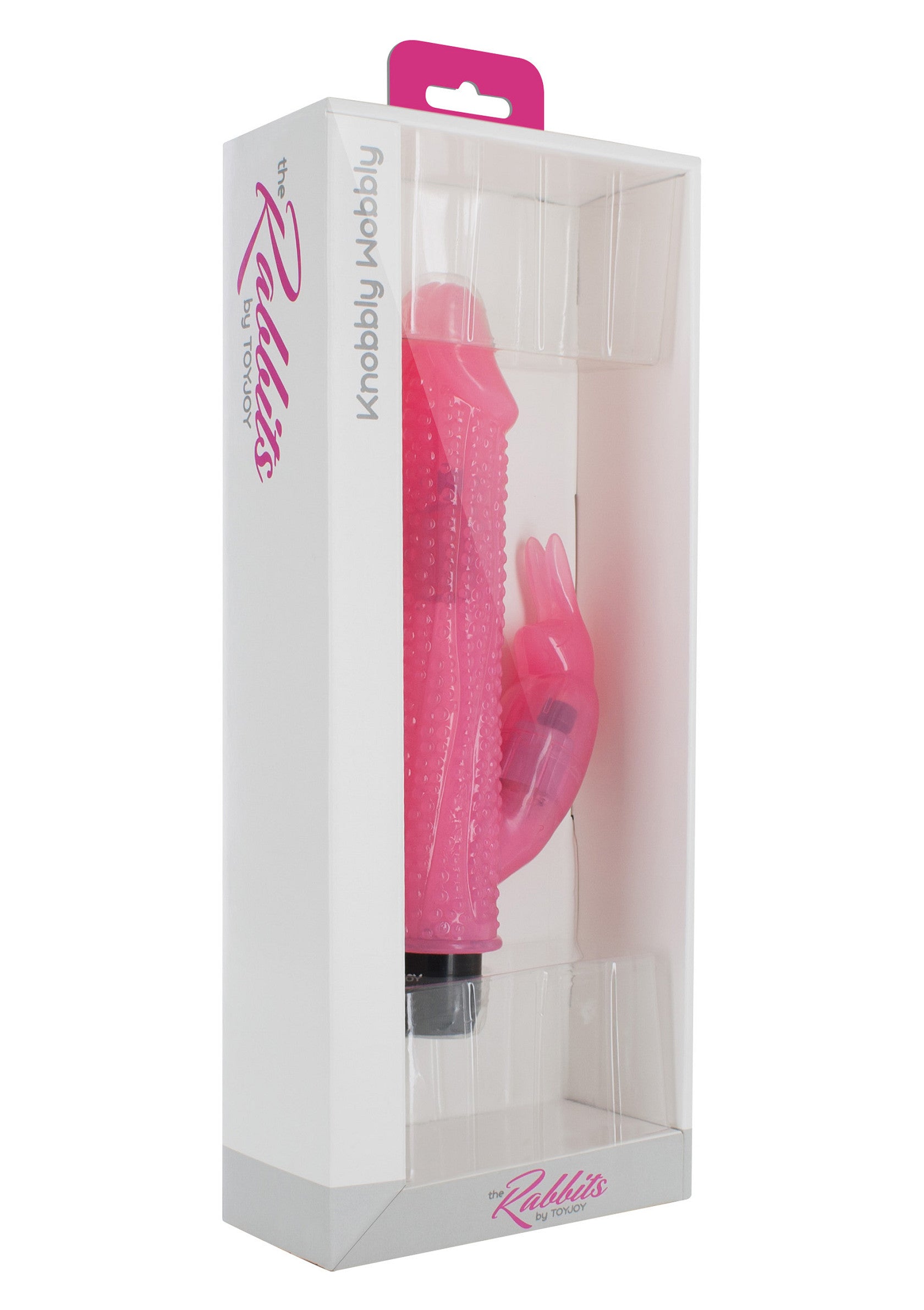 ToyJoy Rabbits Knobbley Wobbly rose dans son emballage. Jouet intime pour adultes.; ToyJoy Rabbits Knobbley Wobbly roze in verpakking. Intiem speeltje voor volwassenen.; ToyJoy Rabbits Knobbley Wobbly pink in packaging. Adult intimate toy.