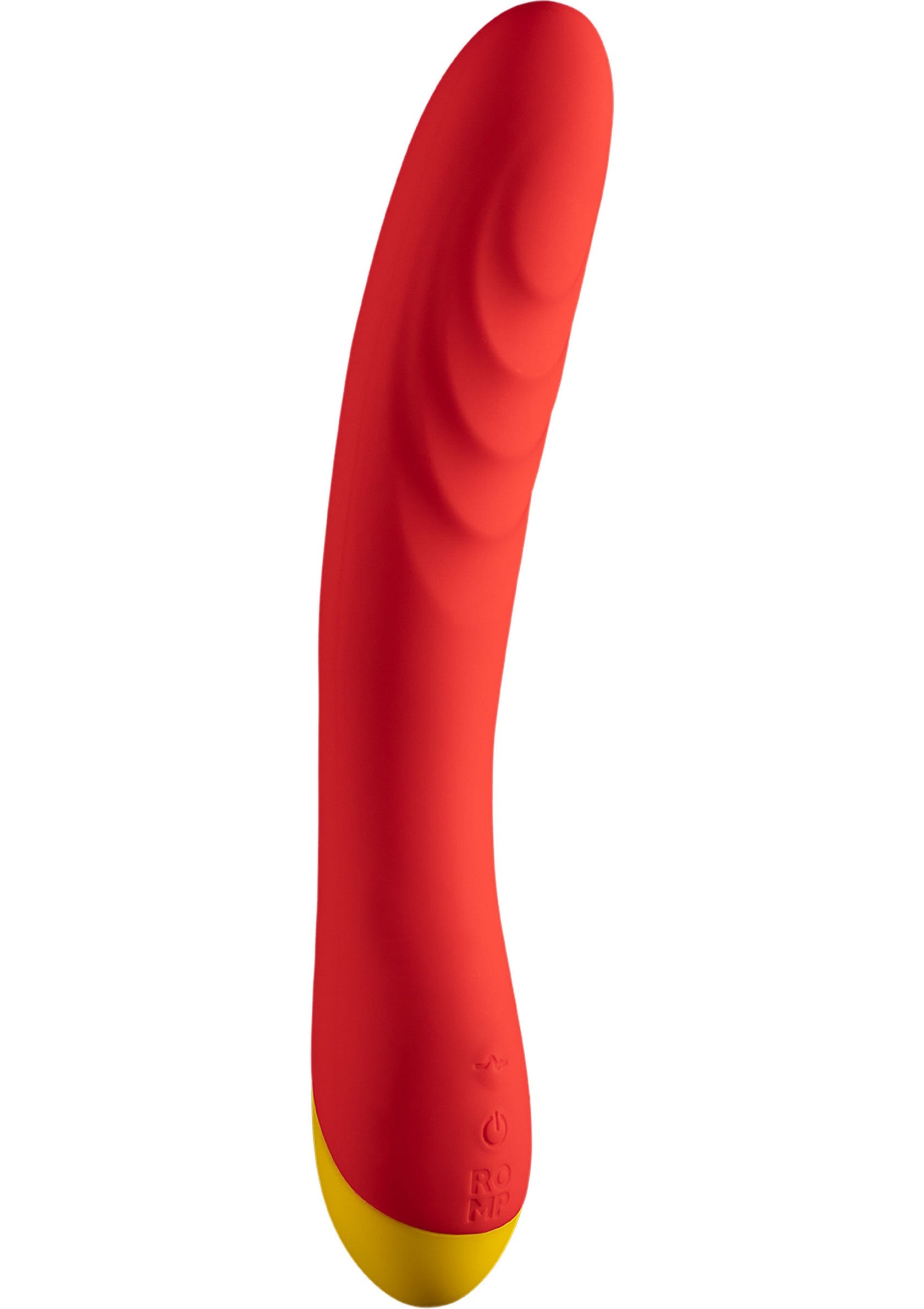 Vibromasseur vibrant rouge et jaune pour le plaisir personnel et l'exploration sexuelle.; Rode en gele vibrerende vibrator voor persoonlijk plezier en seksuele verkenning.; Red and yellow vibrating wand for personal pleasure and sexual exploration.