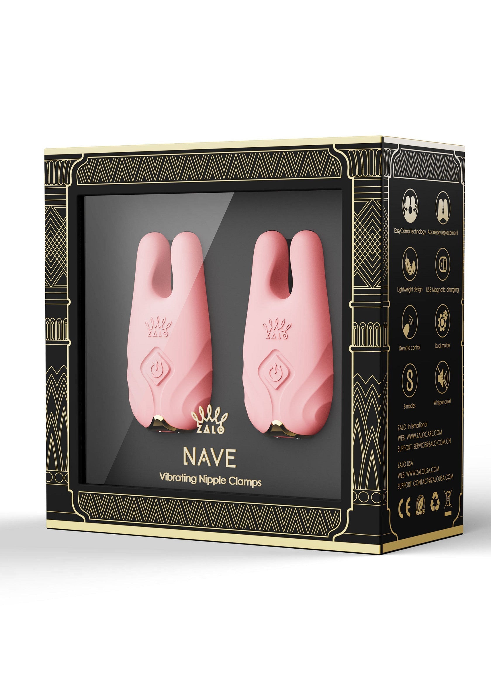 Pince-tétons vibrantes Zalo Nave pour une stimulation intense. Découvrez le plaisir ultime. Achetez maintenant!; Zalo Nave vibrerende tepelklemmen voor intense stimulatie. Ontdek ultiem plezier. Koop nu!; Zalo Nave vibrating nipple clamps for intense stimulation. Discover ultimate pleasure. Shop now!