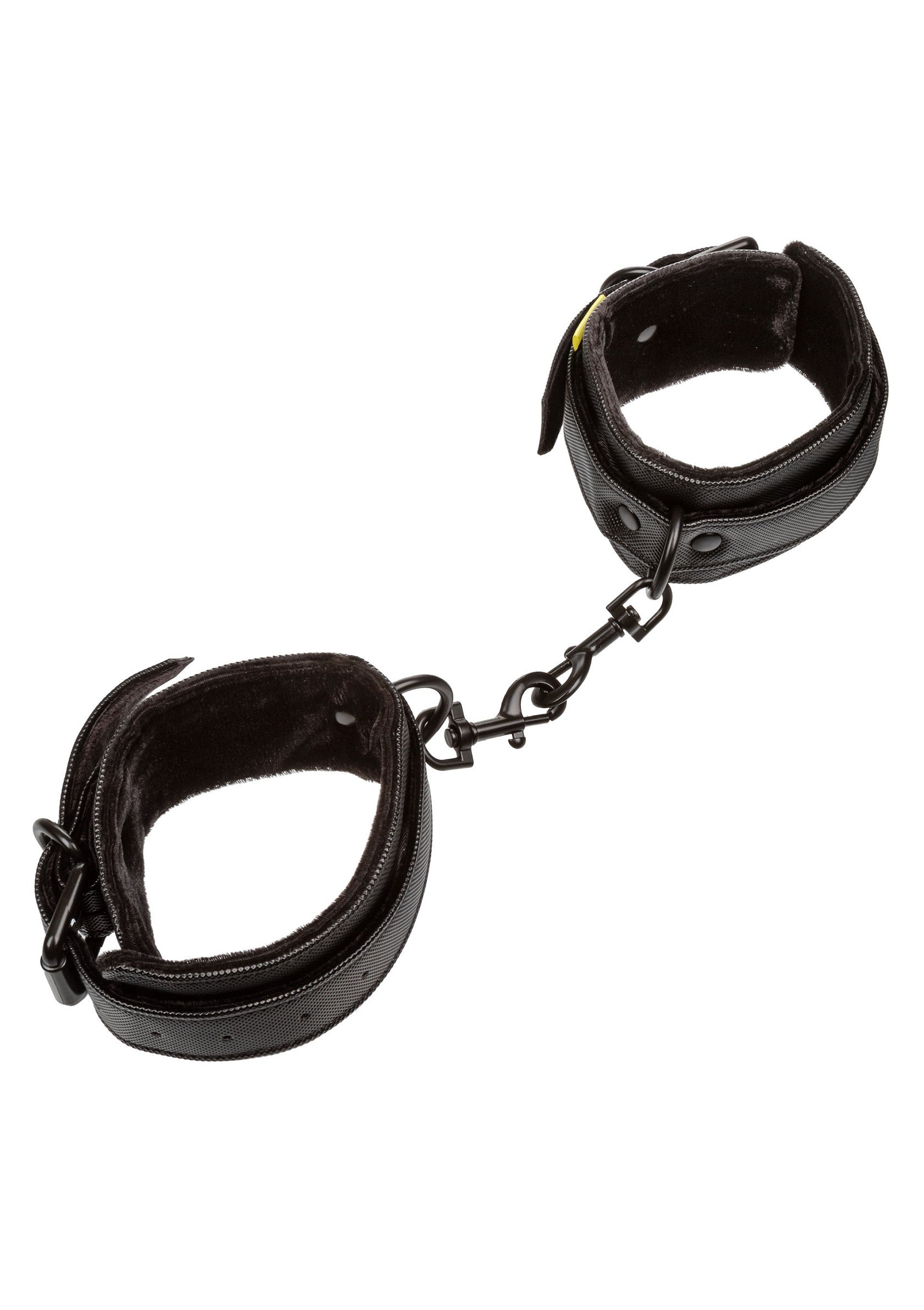 Menottes en cuir noir souple pour moments coquins.; Zachte zwarte lederen handboeien voor ondeugende momenten.; Soft black leather restraints cuffs for kinky moments.