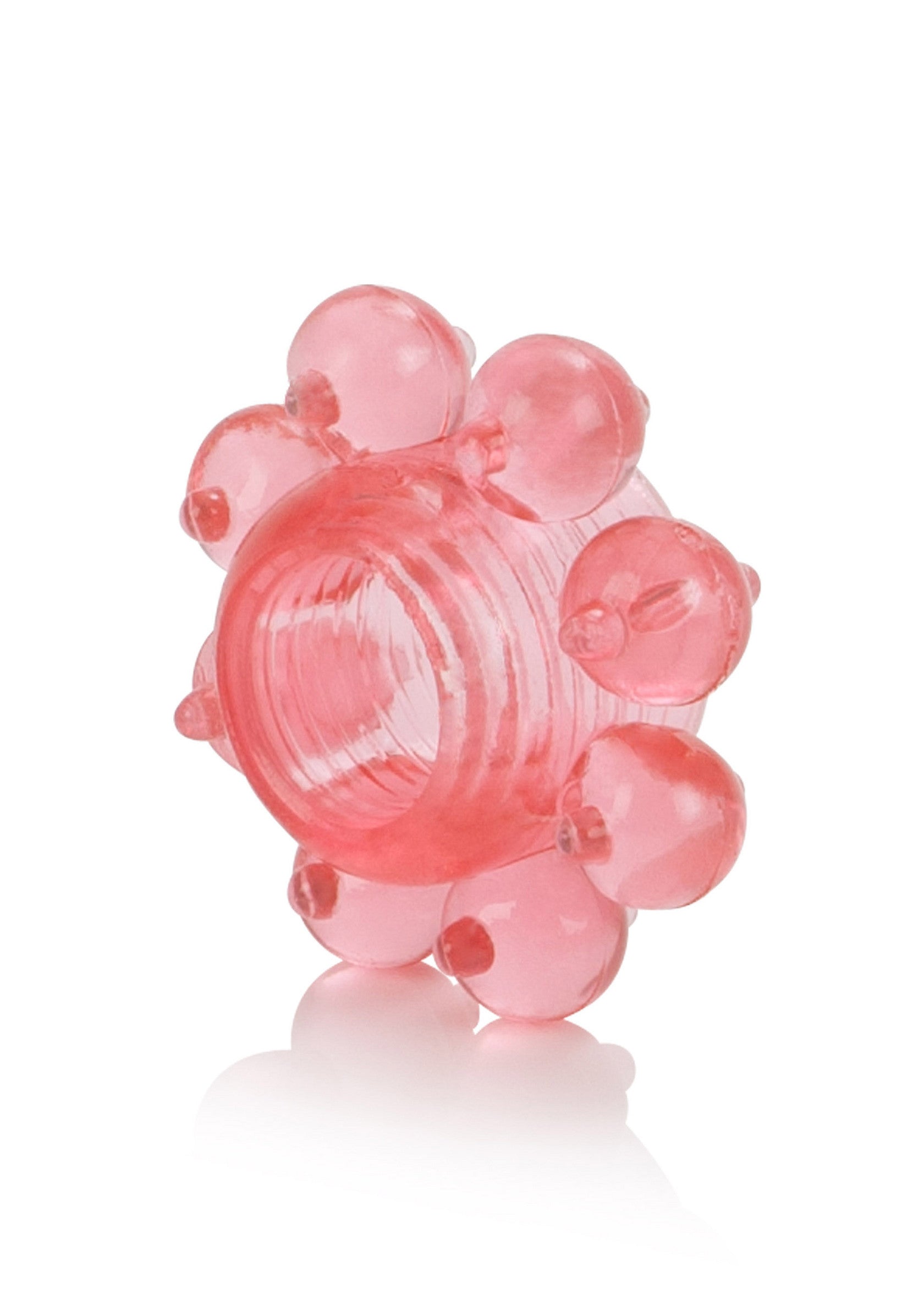 Anneau pénien rose avec des boules de stimulation pour plus de plaisir.; Roze penisring met stimulatieballen voor extra genot.; Pink cock ring with stimulation balls for extra pleasure.