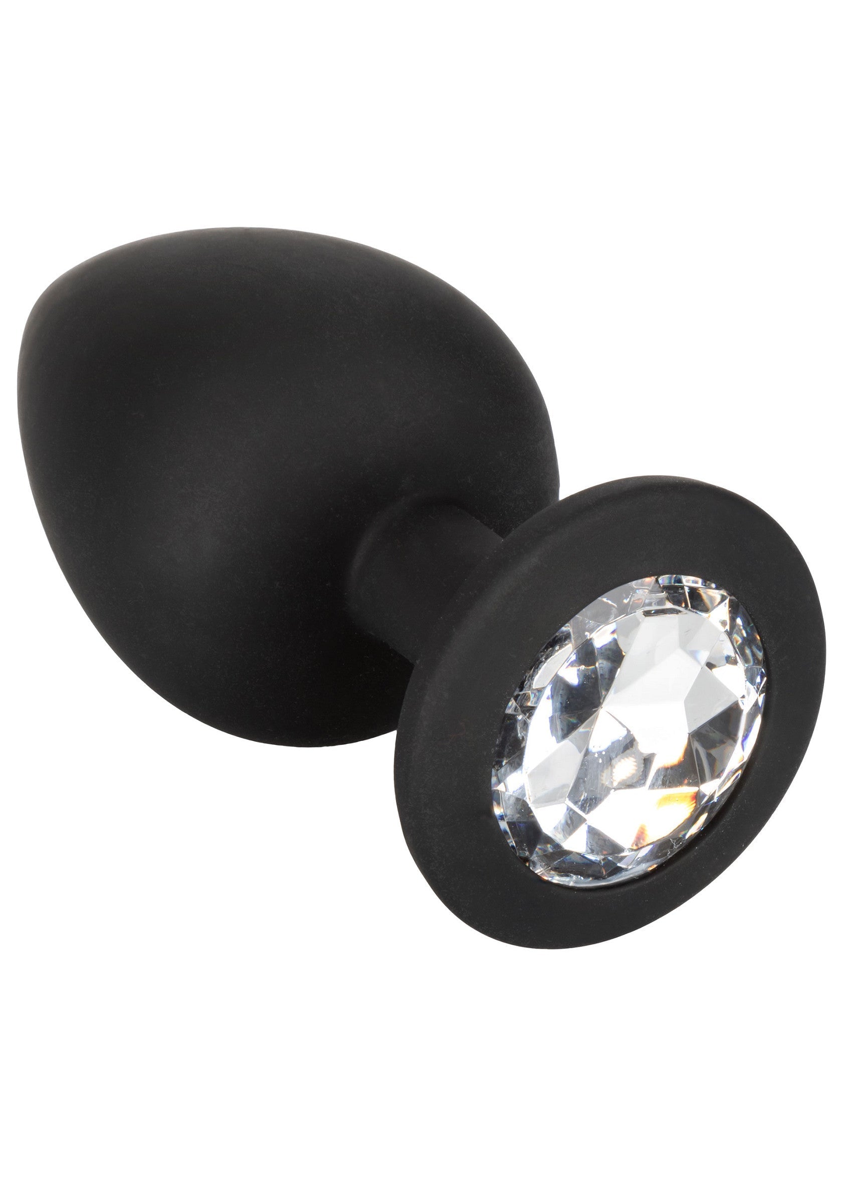 Plug anal noir avec bijou étincelant. Confortable et élégant, pour des plaisirs intimes raffinés.; Zwarte buttplug met sprankelende steen. Comfortabel en elegant, voor verfijnd intiem plezier.; Black anal plug with sparkling jewel. Comfortable and elegant for refined intimate pleasure.