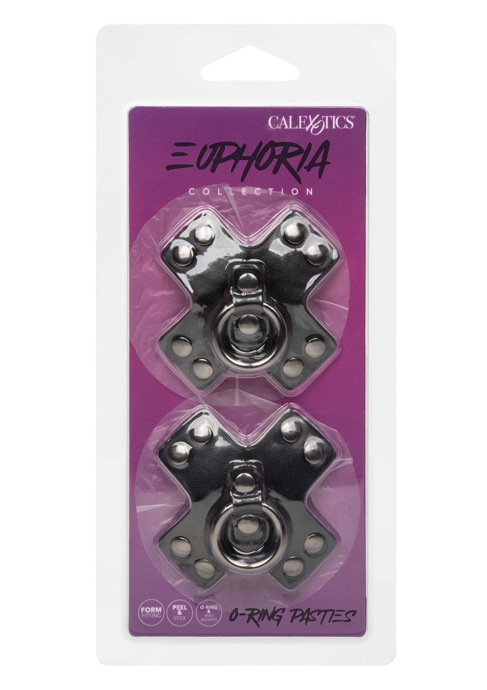 Cache-tétons O-Ring CalExotics Euphoria Collection pour un look séduisant et original. Accessoire de lingerie sexy.; CalExotics Euphoria Collection O-Ring Tepelbedekkers voor een verleidelijke en unieke look. Sexy lingerie accessoire.; CalExotics Euphoria Collection O-Ring Pasties for a seductive & unique look. A sexy lingerie accessory. 