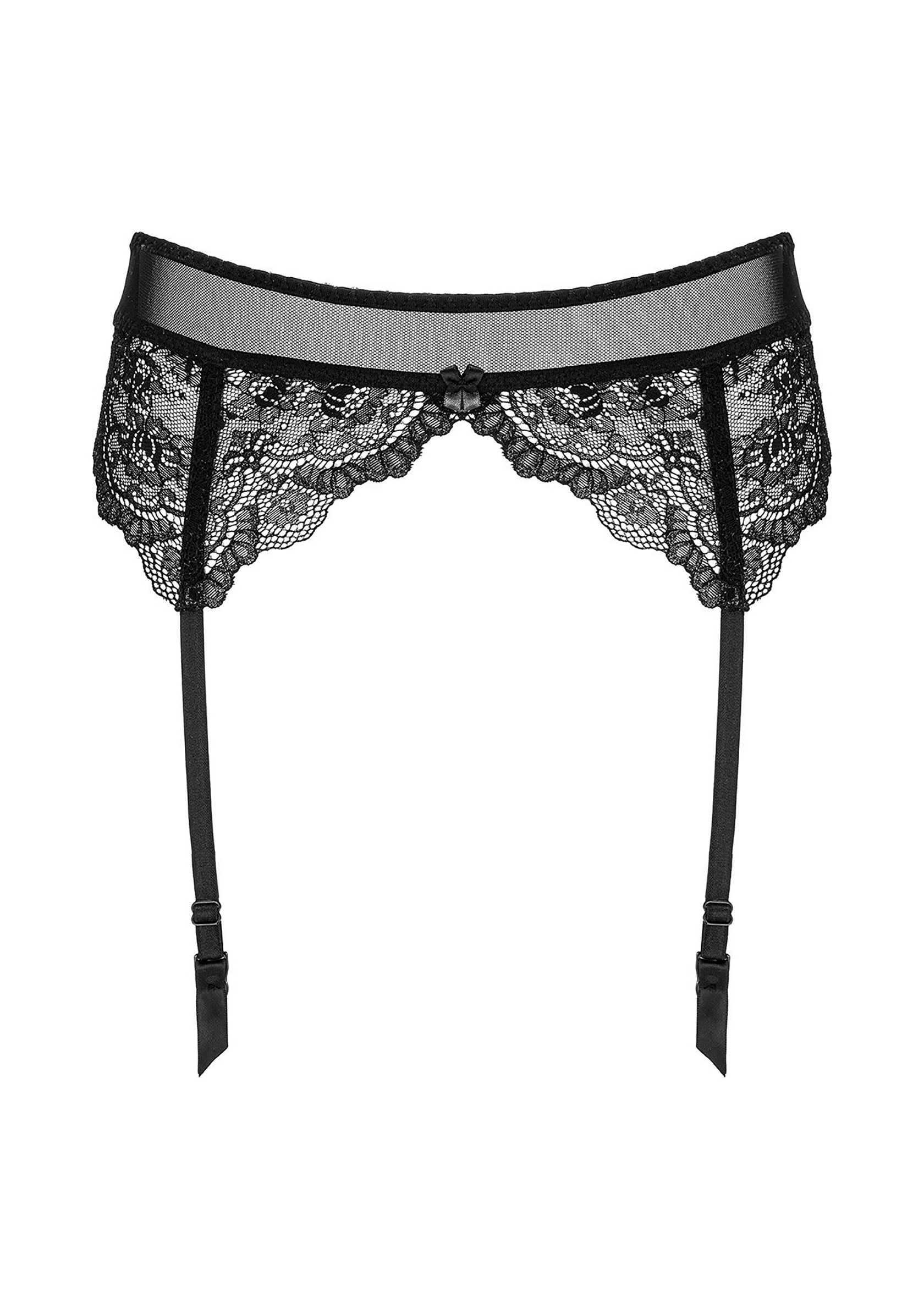 Porte-jarretelles noir en dentelle élégante, parfait pour ajouter une touche de sensualité à votre lingerie.; Elegante zwarte jarretelgordel van kant, perfect om een vleugje sensualiteit aan uw lingerie toe te voegen.; Elegant black lace garter belt, perfect for adding a touch of sensuality to your lingerie.