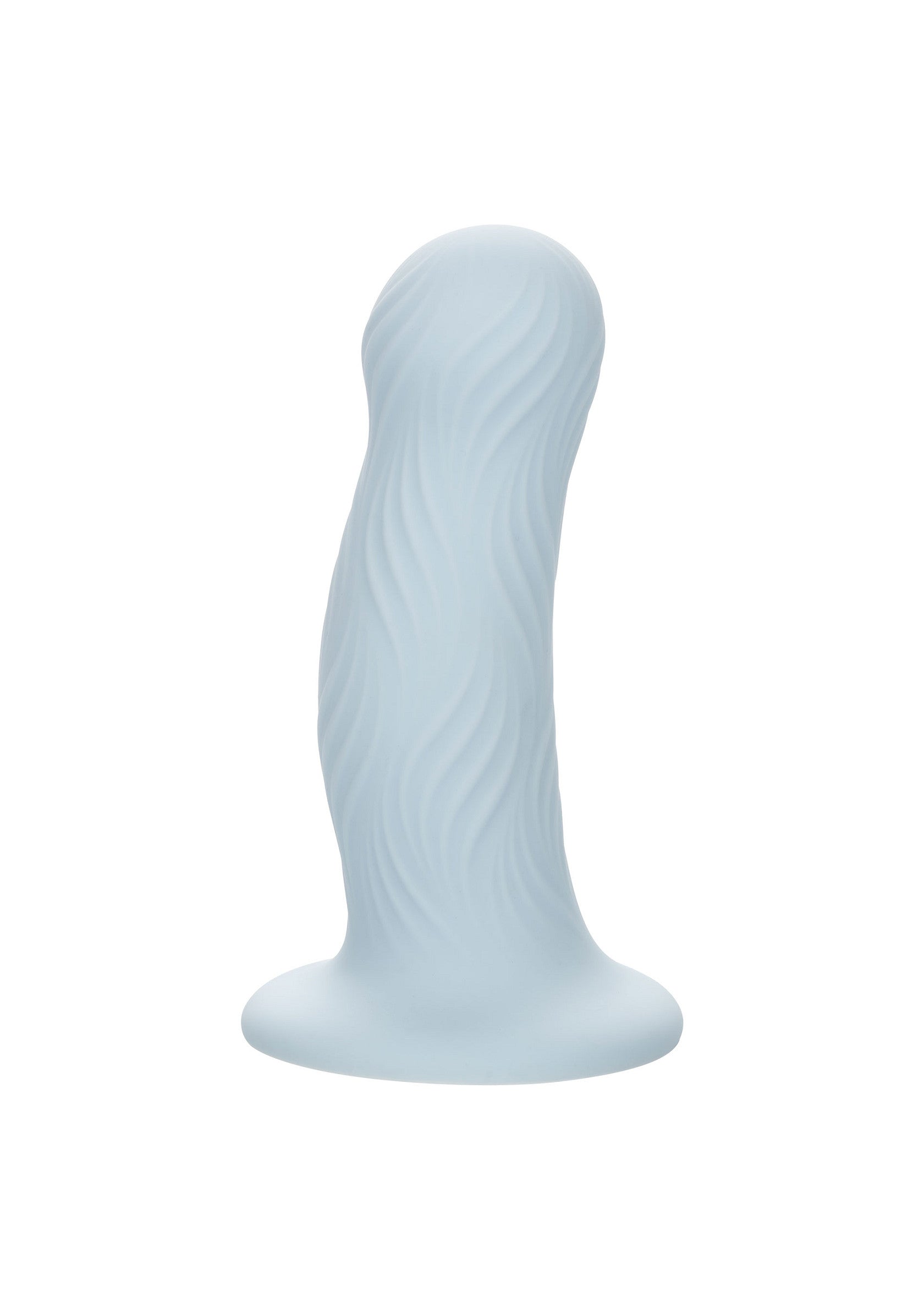 Gode en silicone bleu doux avec des détails texturés ondulés. Plaisir intense garanti !; Zachte blauwe siliconen dildo met golvende, getextureerde details. Gegarandeerd intens plezier!; Soft blue silicone dildo with wavy, textured details. Guaranteed intense pleasure!