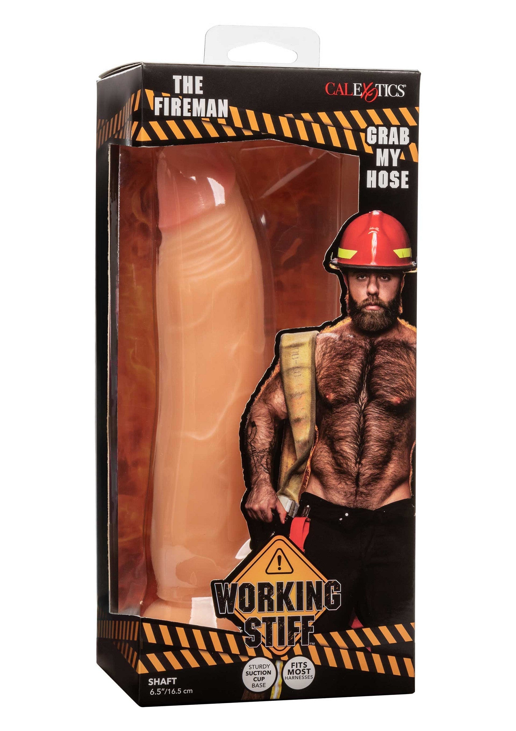 The Fireman : gode réaliste 'Grab My Hose' pour une expérience torride. Plaisir garanti !; The Fireman: realistische 'Grab My Hose' dildo voor een hete ervaring. Gegarandeerd plezier!; The Fireman: realistic 'Grab My Hose' dildo for a hot experience. Guaranteed pleasure!