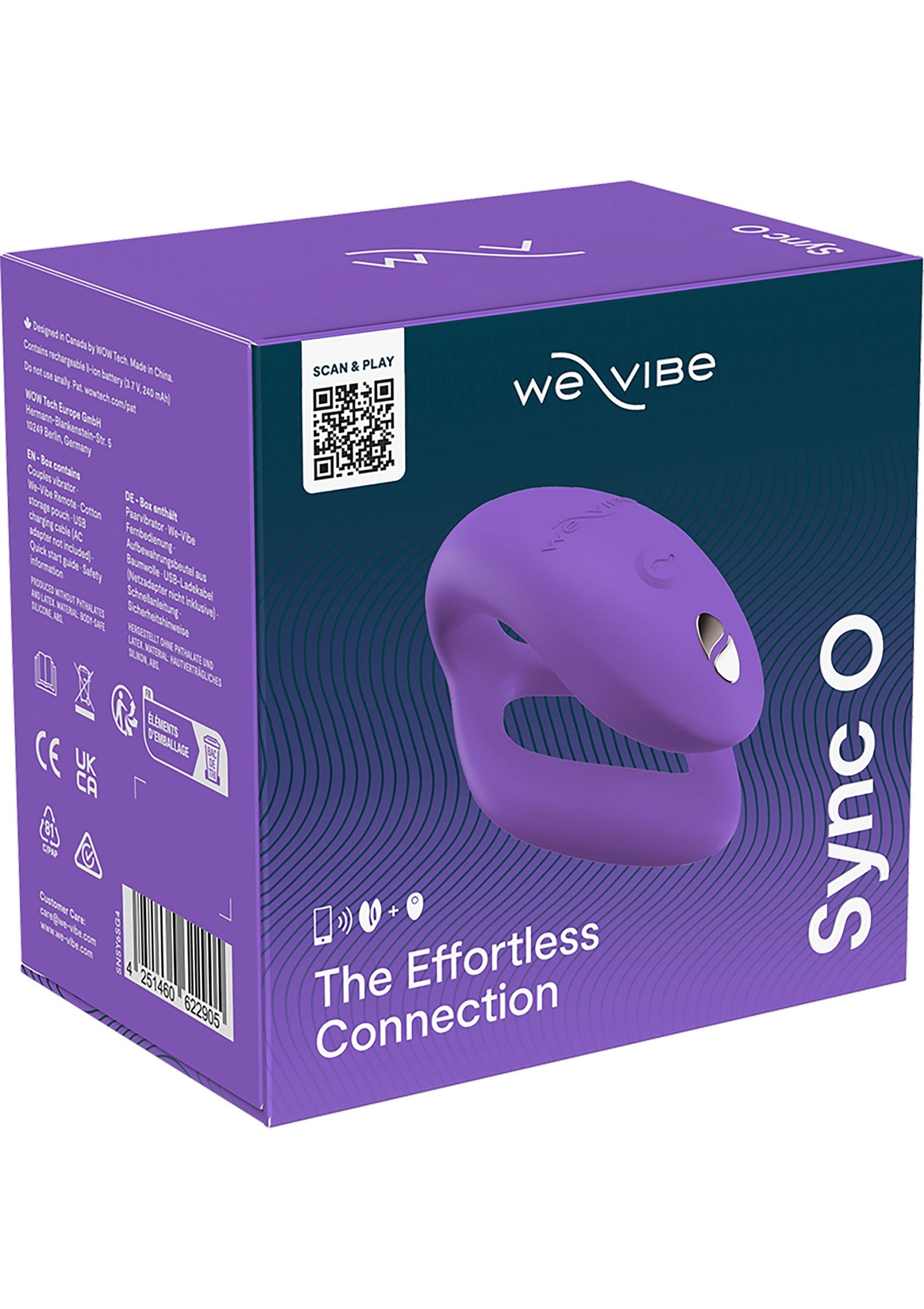 We-Vibe Sync O : vibromasseur clitoridien et point G connecté, pour une stimulation double et intense. Découvrez la passion sans effort !; We-Vibe Sync O: verbonden clitoris- en G-spot vibrator, voor dubbele en intense stimulatie. Ontdek passie zonder moeite!; We-Vibe Sync O: connected clitoral and G-spot vibrator, for double and intense stimulation. Discover passion effortlessly!