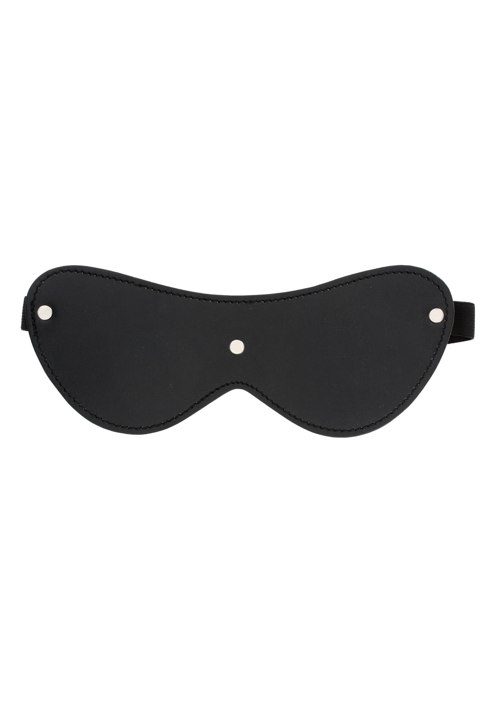 Masque de sommeil noir en cuir pour une relaxation et un sommeil paisibles.; Zwart leren slaapmasker voor ontspanning en een rustige slaap.; Black leather sleep mask for relaxation and restful sleep.