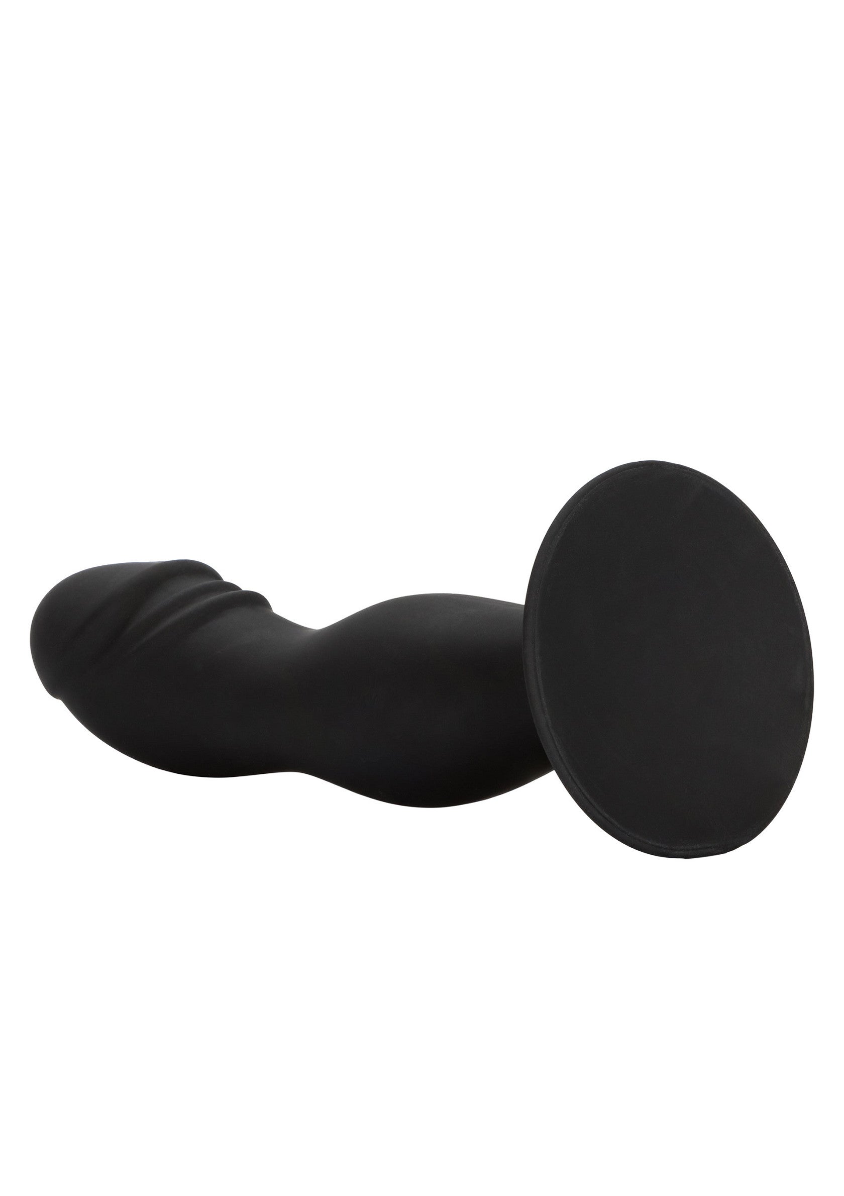 Plug anal noir lisse avec base plate pour plus de confort et de sécurité.; Gladde, zwarte anale plug met platte basis voor comfort en veiligheid.; Smooth, black anal plug with a flat base for comfort and security.