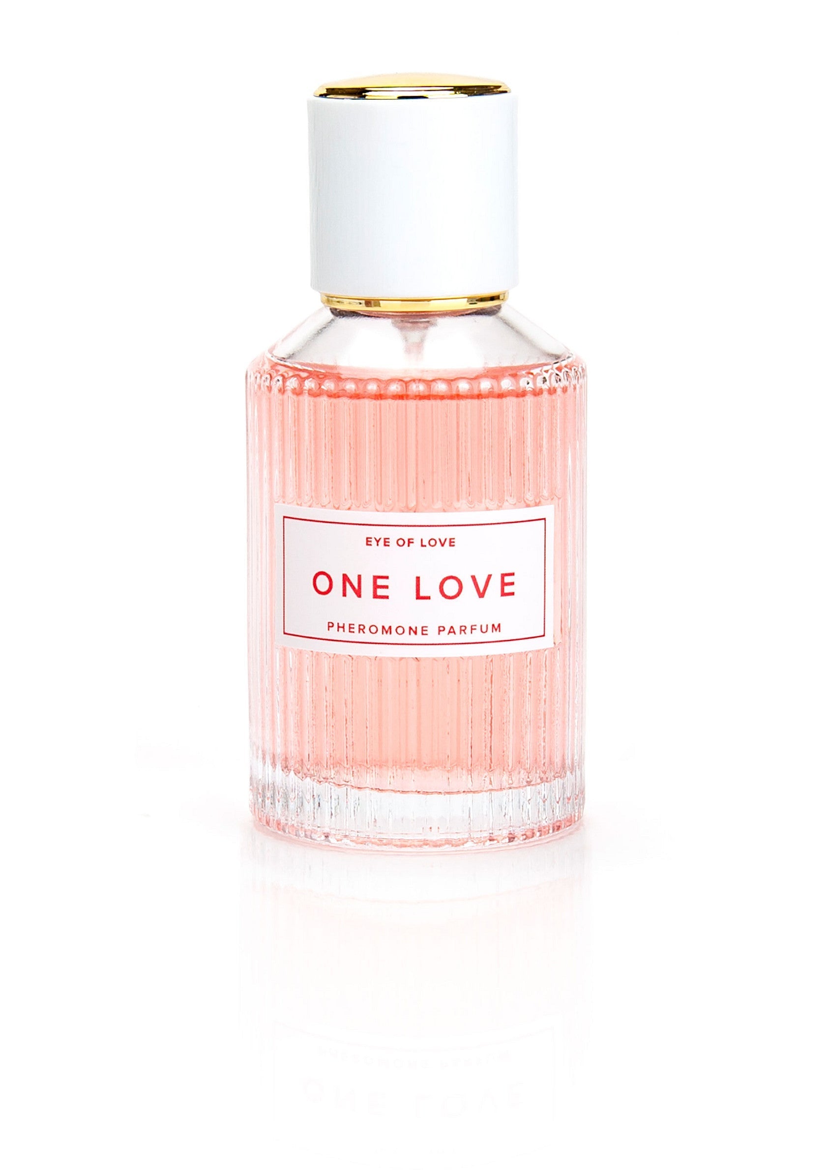 Parfum aux phéromones Eye Of Love One Love pour elle. Parfum rose doux dans une jolie bouteille pour les femmes.; Eye Of Love One Love feromoon parfum voor haar. Zachte roze geur in mooie flacon voor vrouwen.; Eye Of Love One Love pheromone perfume for her. Soft pink scent in pretty bottle for women.