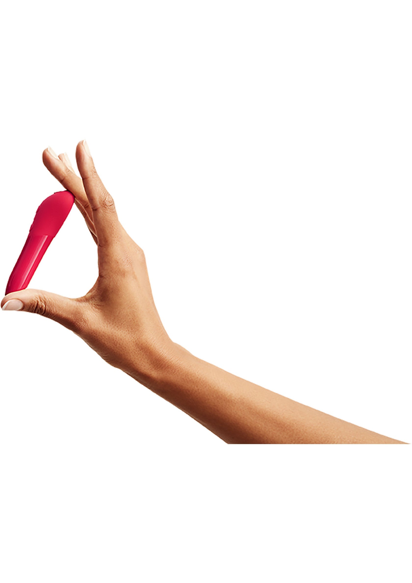 Masseur de clitoris rose tenu dans la main. Petit, puissant et discret pour un plaisir intense.; Roze clitorismassager in de hand. Klein, krachtig en discreet voor intens genot.; Pink clitoral massager in hand. Small, powerful, and discreet for intense pleasure.