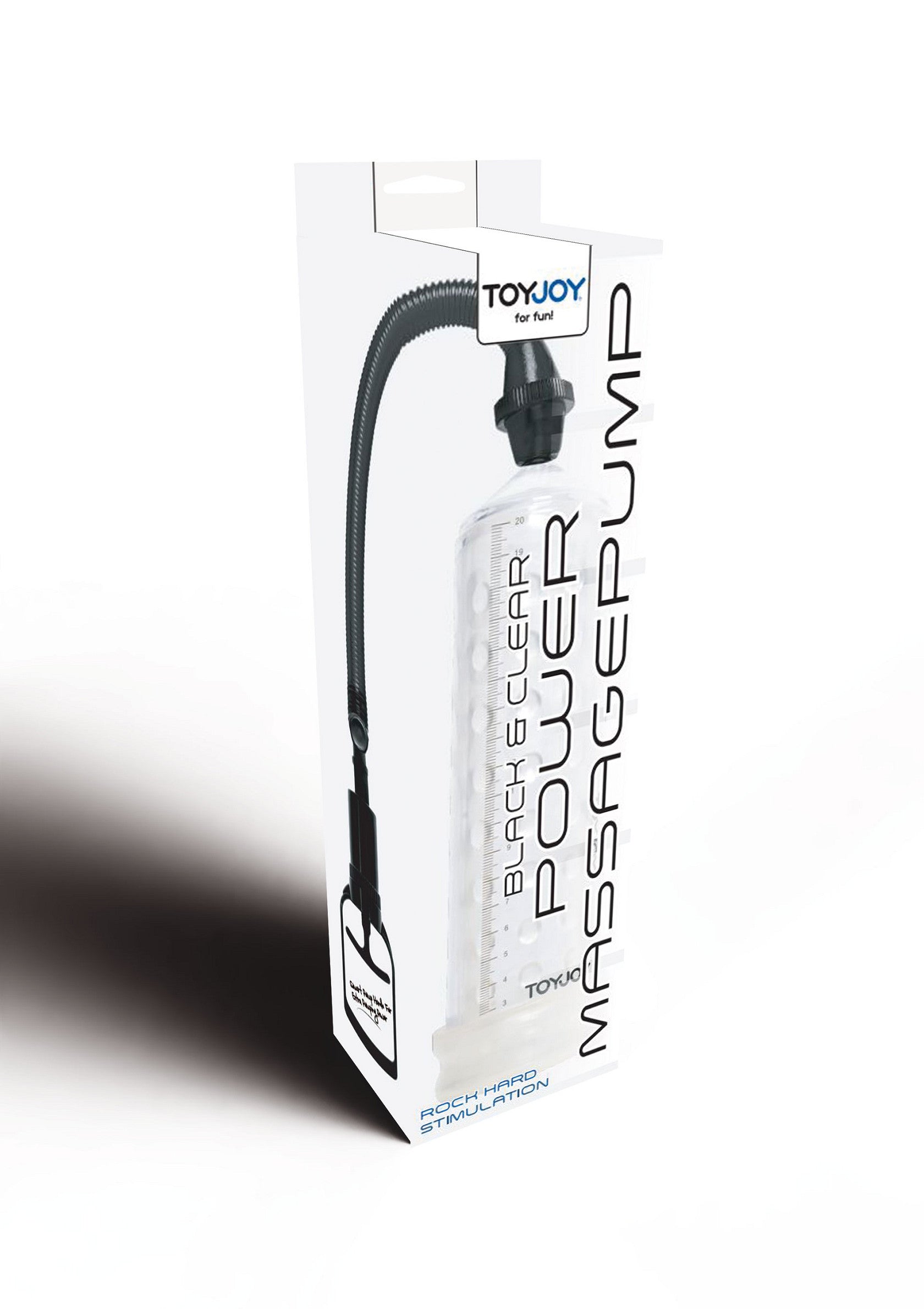 ToyJoy pompe à pénis noire et transparente. Stimulation intense pour une érection plus dure et plus longue.; ToyJoy penis pomp zwart en transparant. Intense stimulatie voor een hardere en langere erectie.; ToyJoy black and clear penis pump. Intense stimulation for a harder, longer erection.