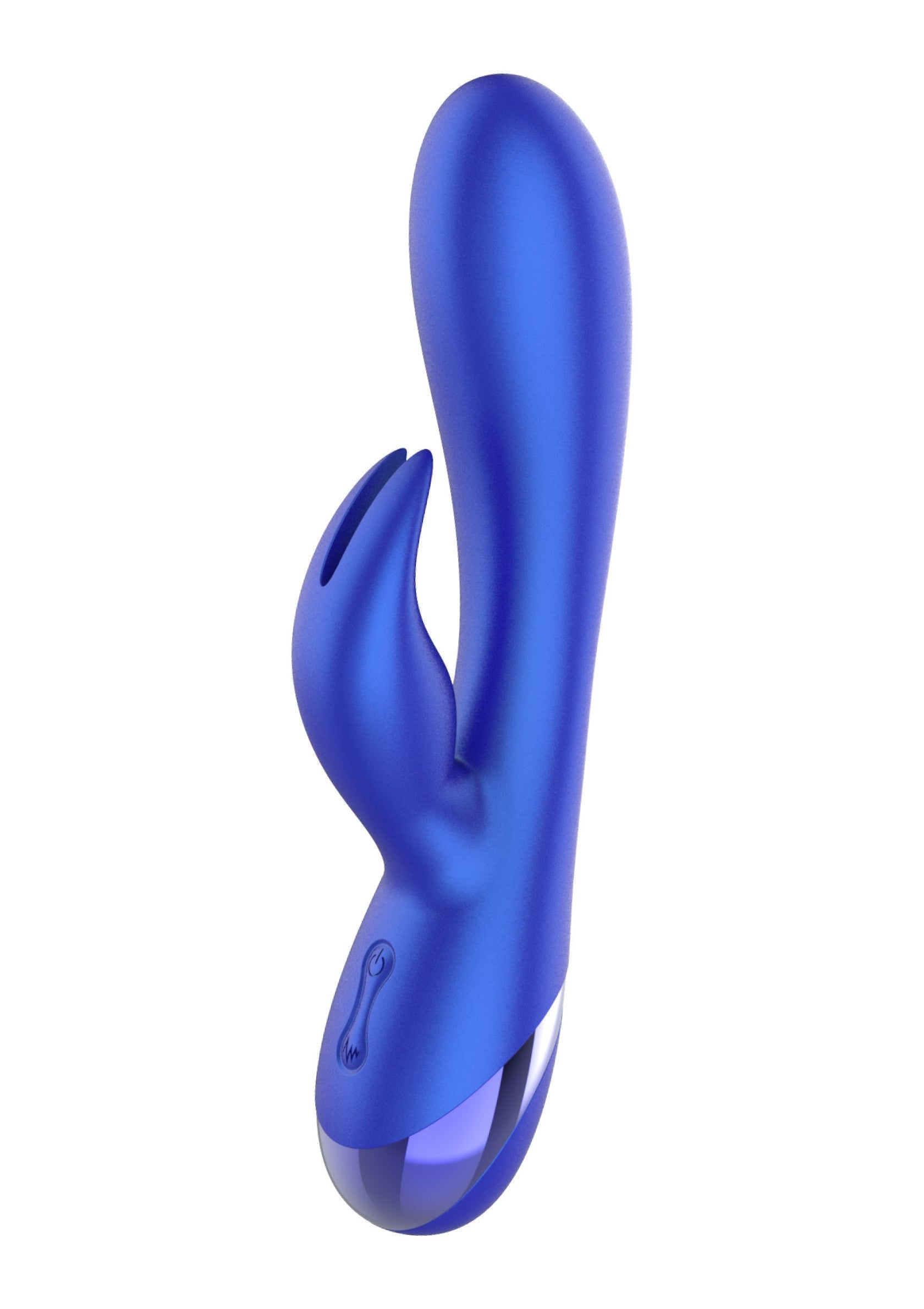 Vibromasseur stimulant en bleu vibrant pour le plaisir et la satisfaction.; Vibrator voor stimulatie in levendig blauw voor plezier en voldoening.; Vibrating stimulator in vibrant blue for pleasure and satisfaction.