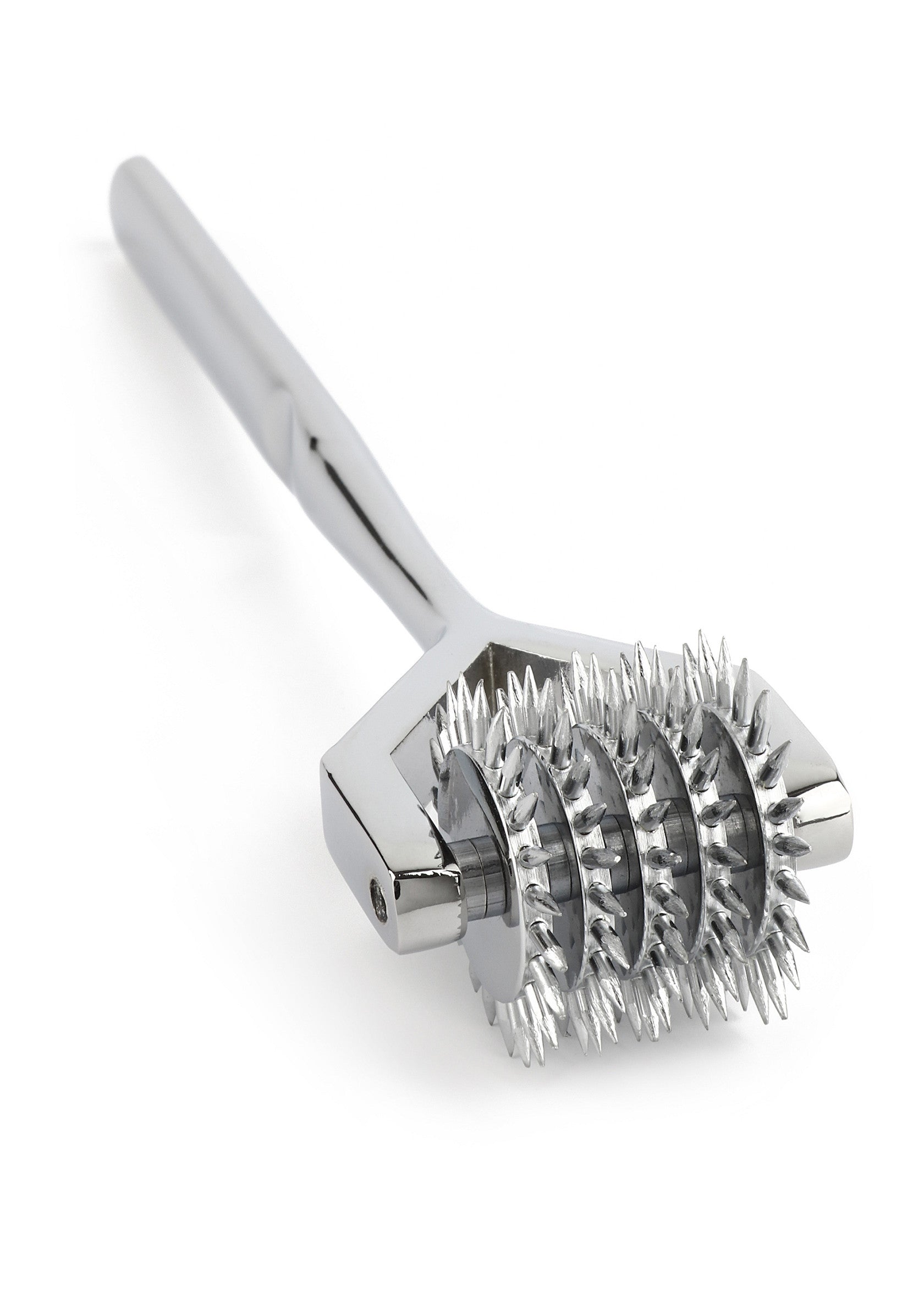 Roulette de Wartenberg en métal chromé. Instrument médical pour l'examen neurologique sensoriel et la stimulation.; Wartenberg-wiel van verchroomd metaal. Medisch instrument voor neurologisch zintuiglijk onderzoek en stimulatie.; Chrome plated Wartenberg Wheel. Medical instrument for neurological sensory testing and stimulation.