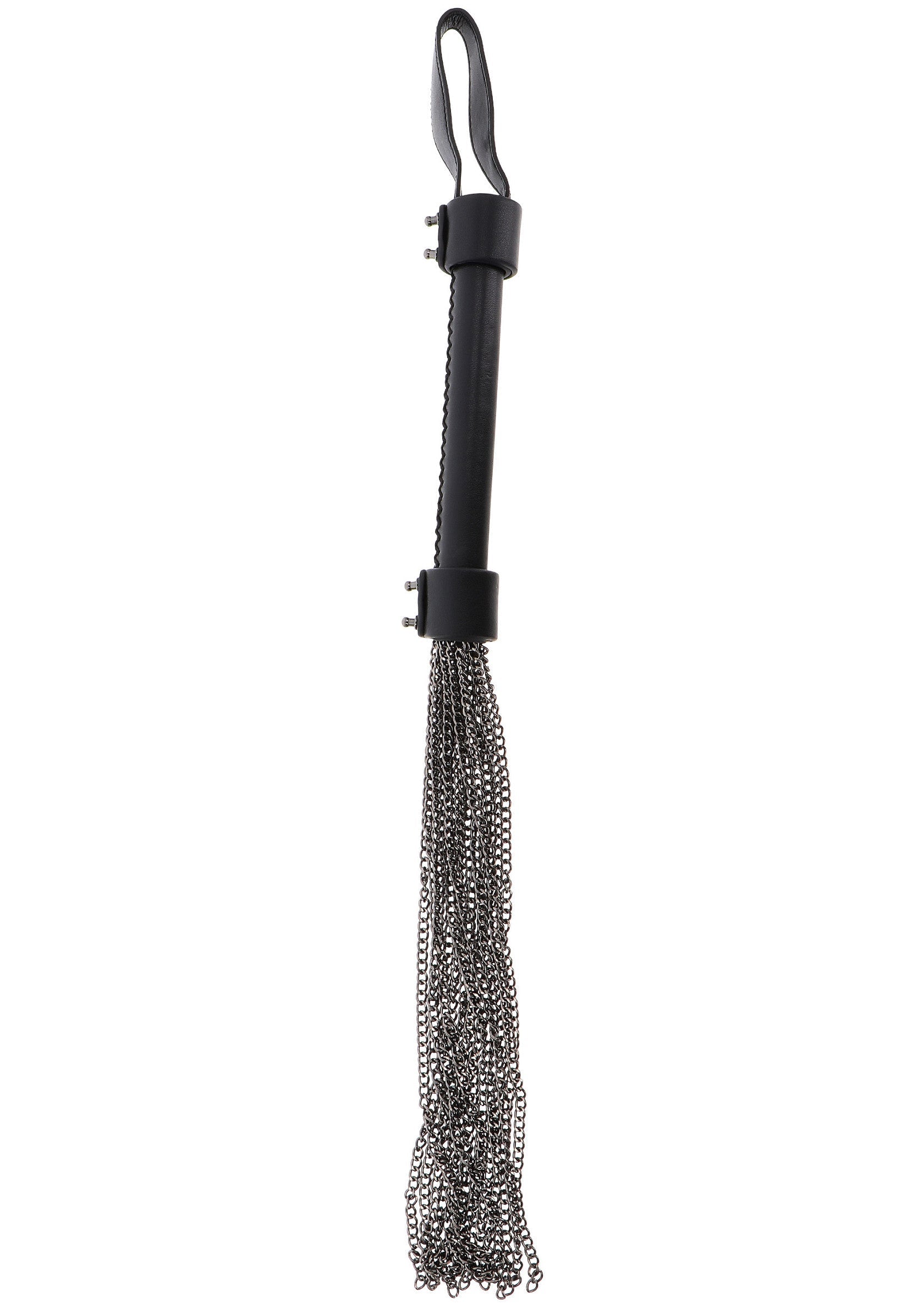 Cravache en cuir avec chaînes. Accessoire BDSM pour jeux de rôle et plaisir.; Lederen zweep met kettingen. BDSM accessoire voor rollenspel en plezier.; Leather whip with chains. BDSM accessory for role play and pleasure.