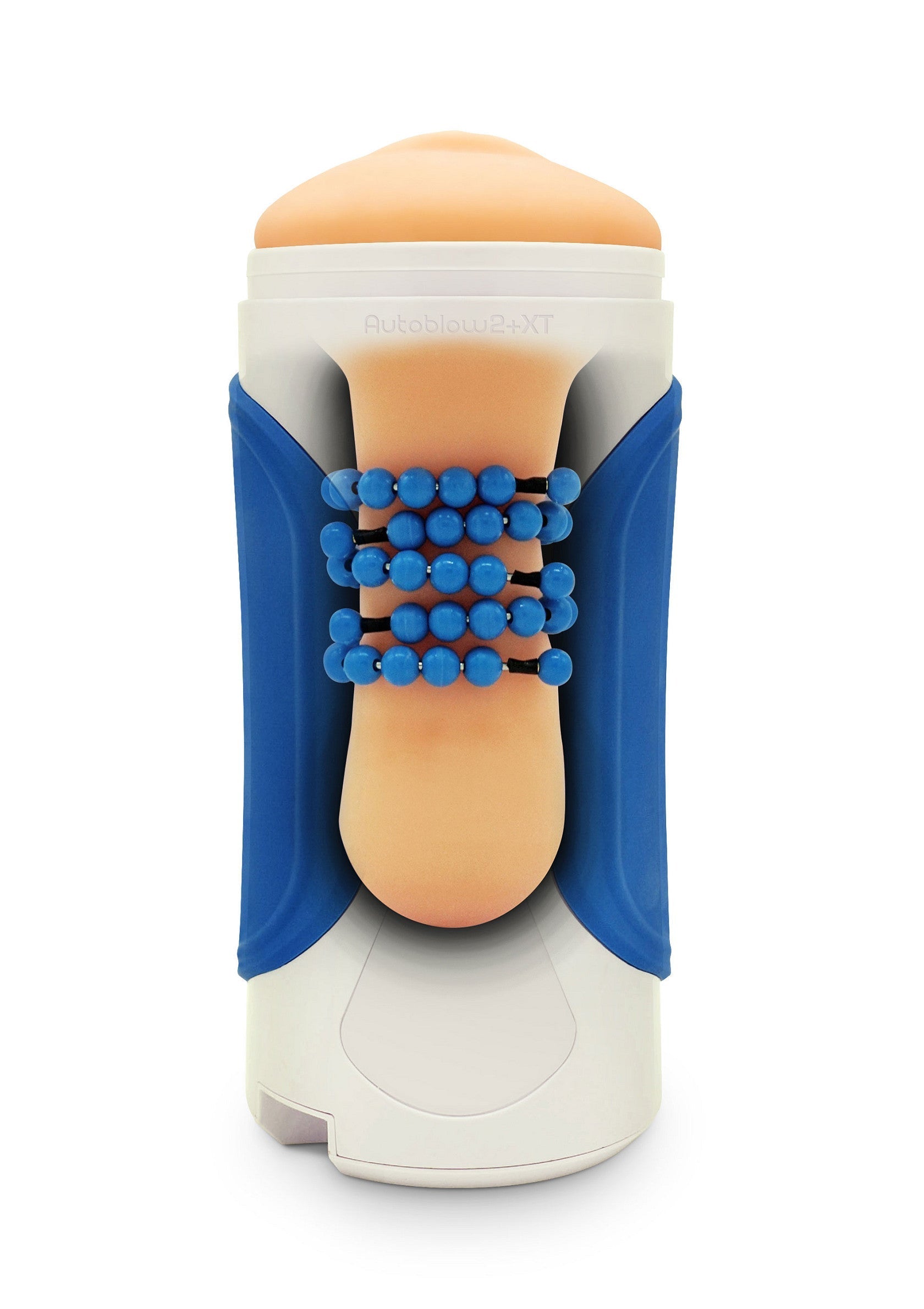 Manchon de masturbation texturé avec boules bleues pour une expérience intense. Découvrez le plaisir ultime.; Getextureerde masturbator mouw met blauwe balletjes voor een intense ervaring. Ontdek ultiem genot.; Textured masturbator sleeve with blue balls for an intense experience. Discover ultimate pleasure.