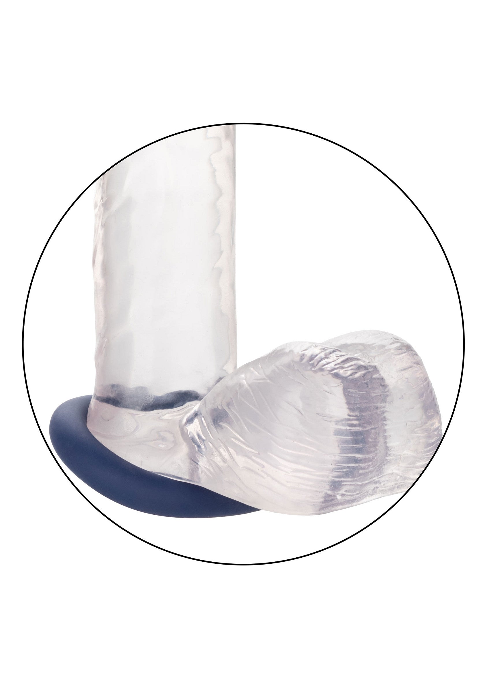 Préservatif transparent avec anneau bleu pour une expérience améliorée.; Transparant condoom met blauwe ring voor een verbeterde ervaring.; Clear condom with blue ring for an enhanced experience.