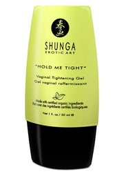Shunga 'Hold Me Tight' Gel vaginal raffermissant. Ingrédients biologiques certifiés. Ressentez la différence !; Shunga 'Hold Me Tight' vaginale verstevigende gel. Gemaakt met gecertificeerde biologische ingrediënten. Voel het verschil!; Shunga 'Hold Me Tight' vaginal tightening gel. Made with certified organic ingredients. Feel the difference!