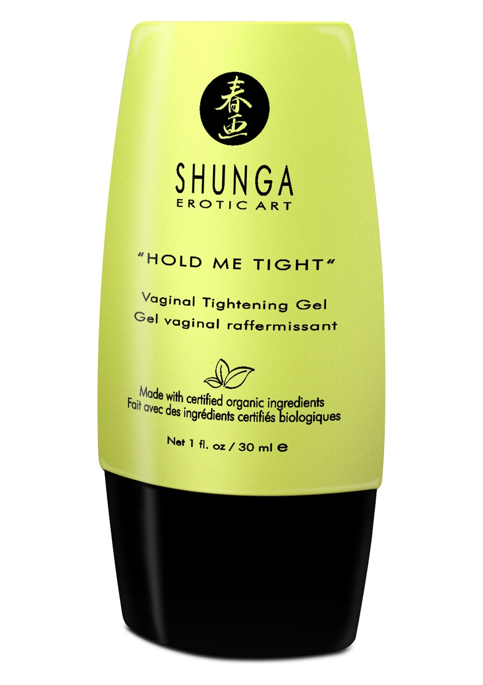 Shunga 'Hold Me Tight' Gel vaginal raffermissant. Ingrédients biologiques certifiés. Ressentez la différence !; Shunga 'Hold Me Tight' vaginale verstevigende gel. Gemaakt met gecertificeerde biologische ingrediënten. Voel het verschil!; Shunga 'Hold Me Tight' vaginal tightening gel. Made with certified organic ingredients. Feel the difference!