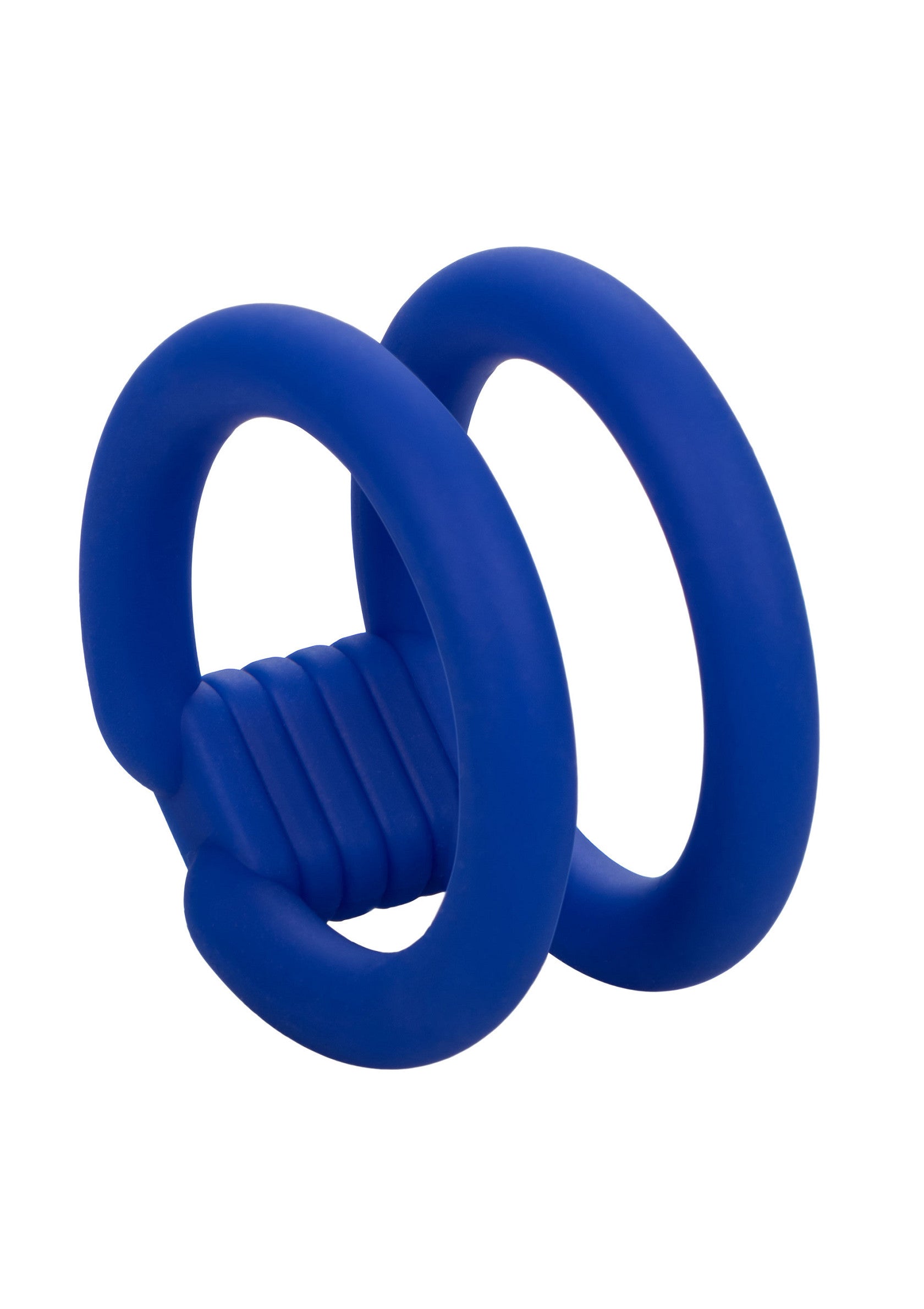 Anneau pénien double bleu vibrant pour plus de plaisir et de sensations intenses. Explorez le plaisir sans limites.; Vibrerende blauwe dubbele penisring voor meer plezier en intense sensaties. Ontdek grenzeloos genot.; Vibrating blue double cock ring for enhanced pleasure and intense sensations. Explore limitless enjoyment.