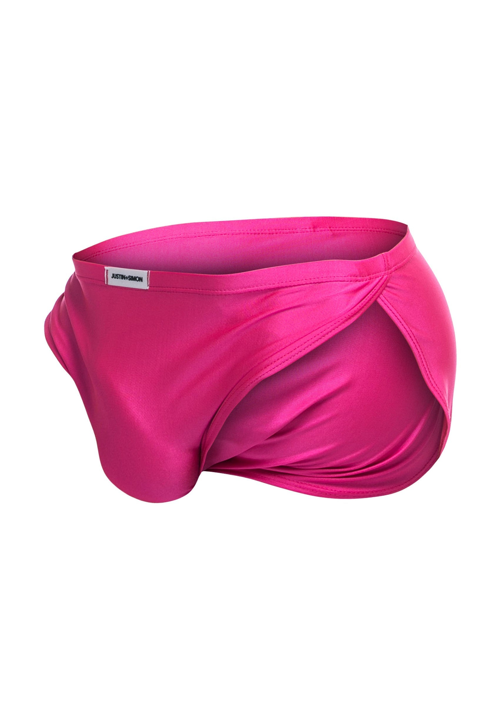 Slip de bain rose vif, coupe tendance avec un détail croisé. Parfait pour la plage ou la piscine !; Felroze zwemslip met trendy overslagdetail. Perfect voor strand of zwembad!; Bright pink swimsuit bottom with trendy wrap detail. Perfect for the beach or pool!