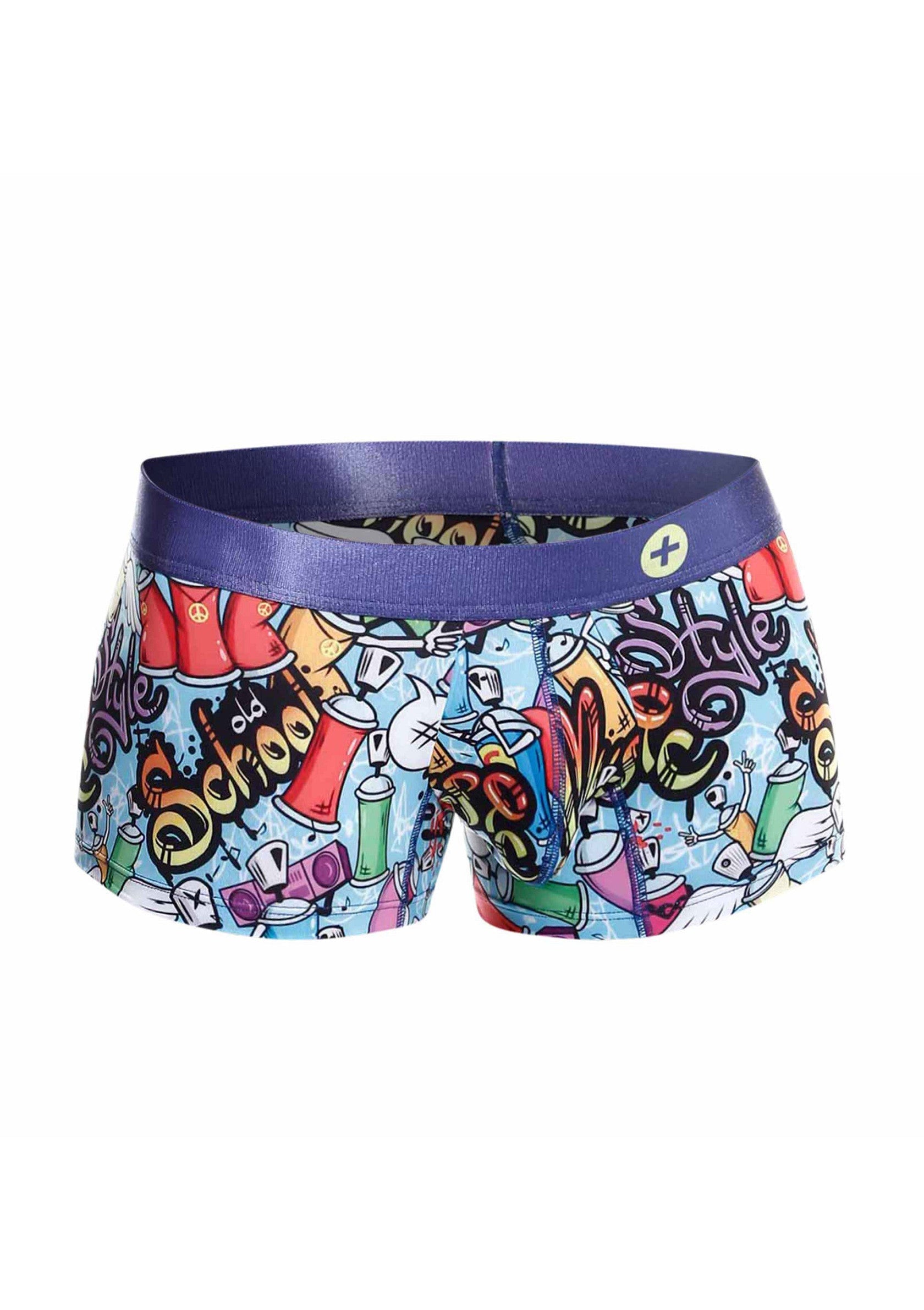 Boxer pour homme à imprimé graffiti coloré. Confort et style garantis !; Herenboxer met kleurrijke graffiti print. Comfort en stijl gegarandeerd!; Men's boxer briefs with a colorful graffiti print. Comfort and style guaranteed!